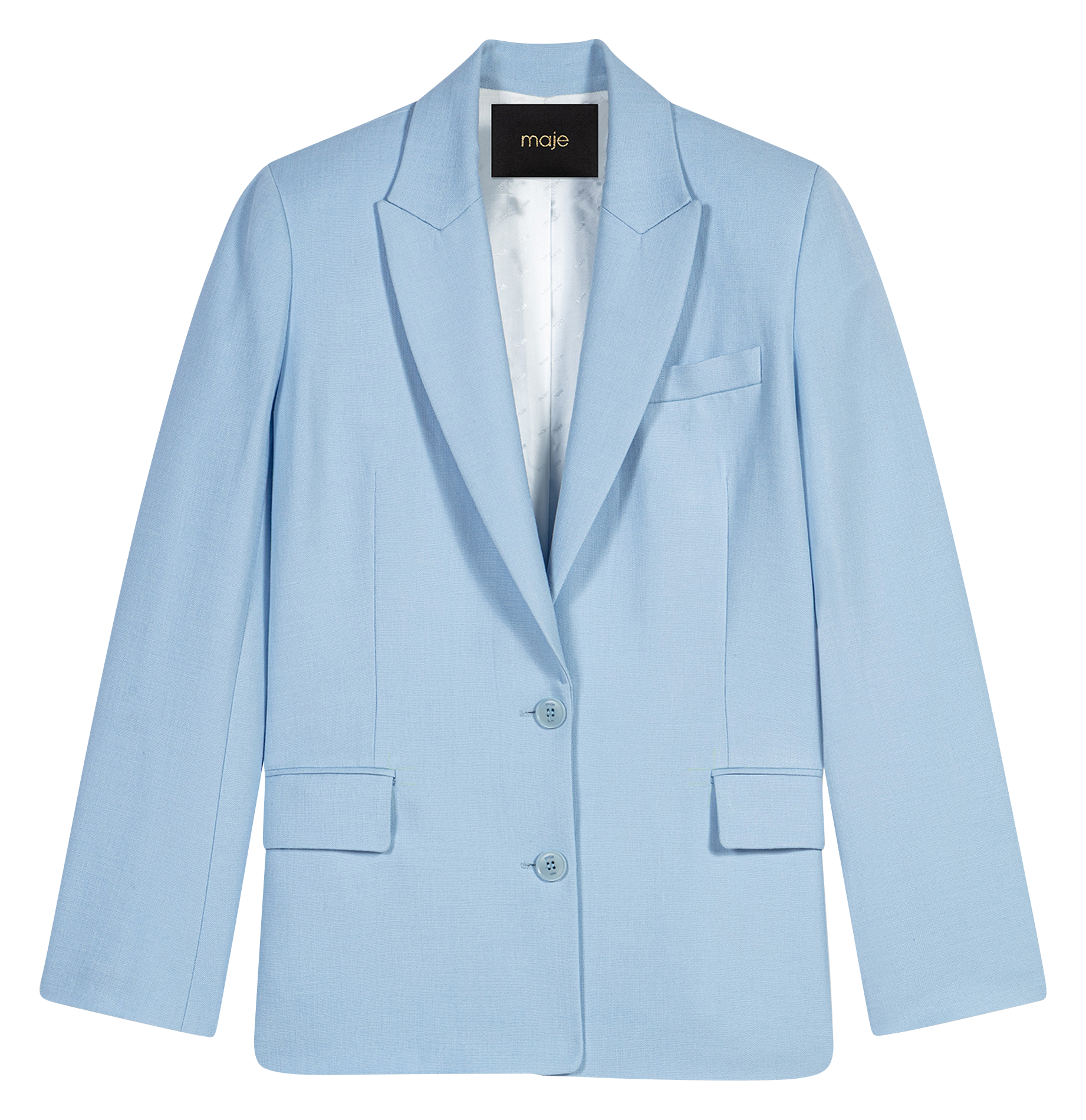 Solid straight blazer MAJE Blue