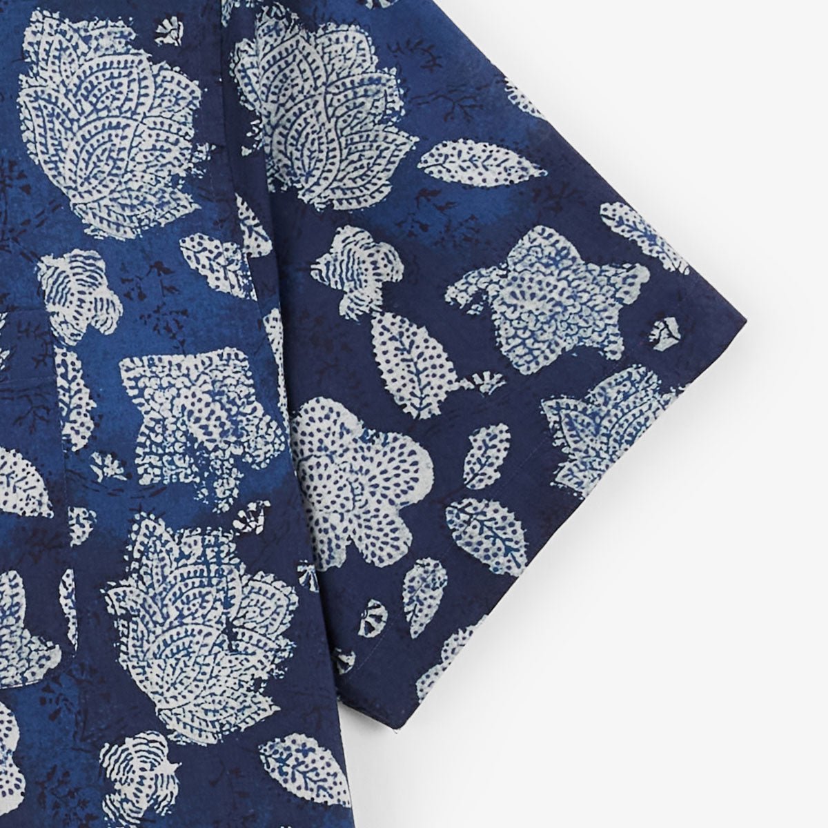 Short-sleeved floral print cotton shirt SERGE BLANCO Blue