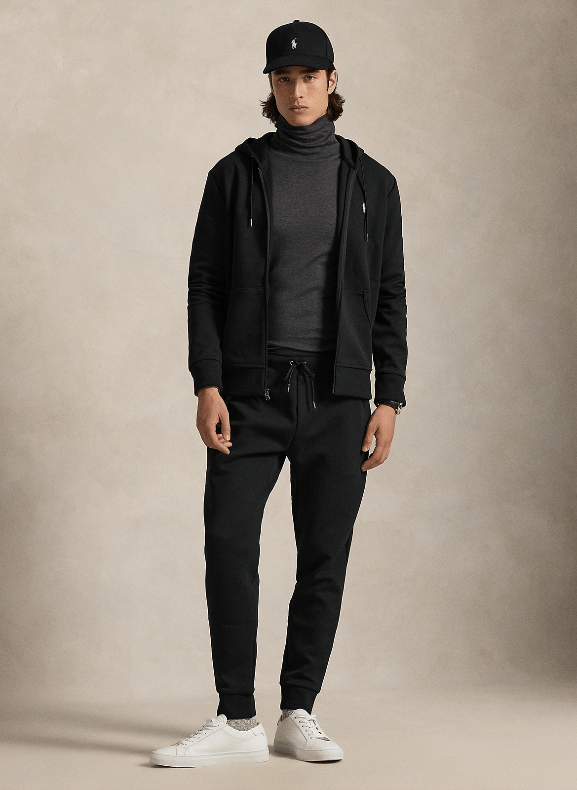 Sweat à capuche en coton mélangé POLO RALPH LAUREN Noir