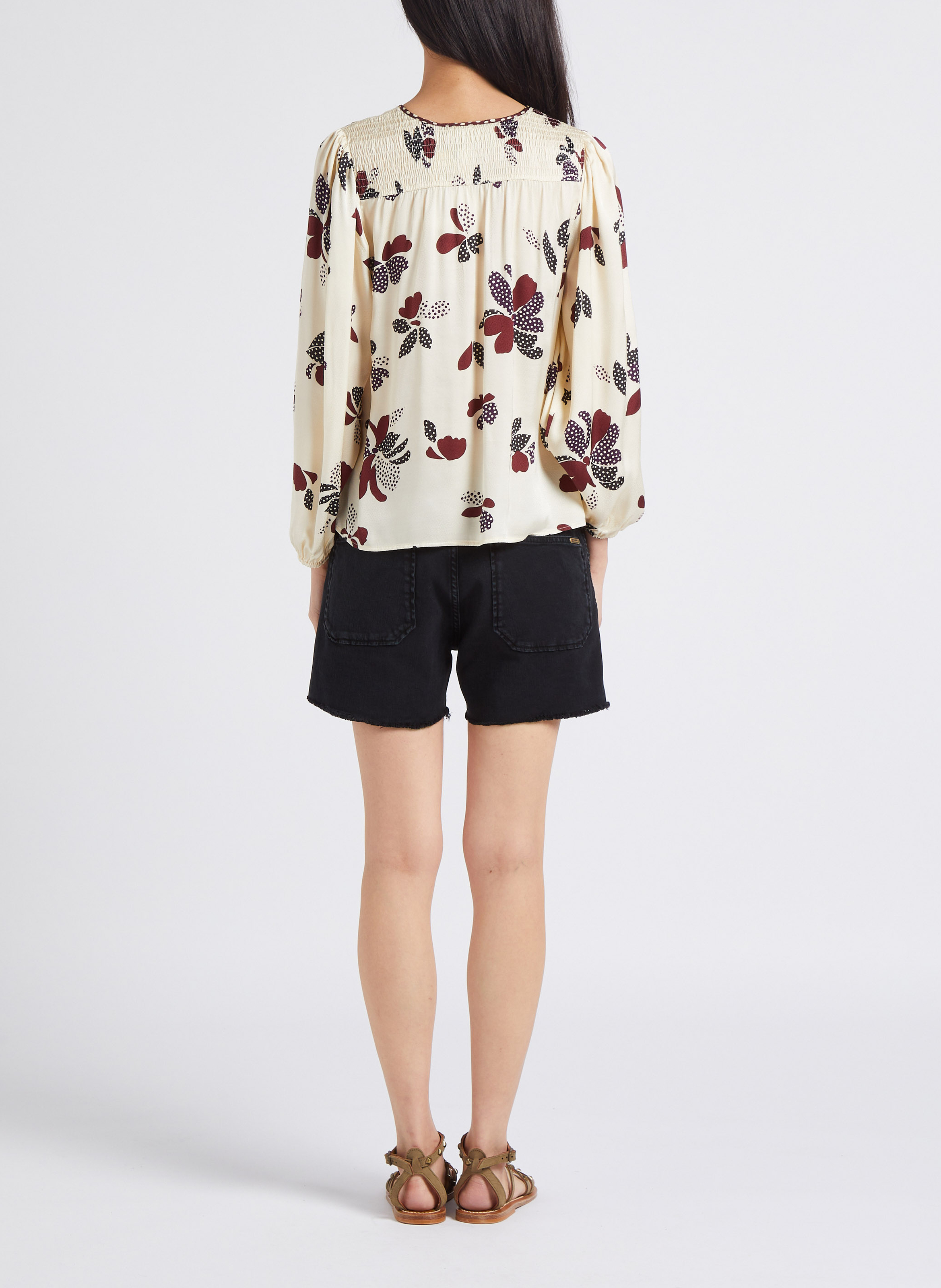 Short droit en denim stretch  ACQUAVERDE Noir