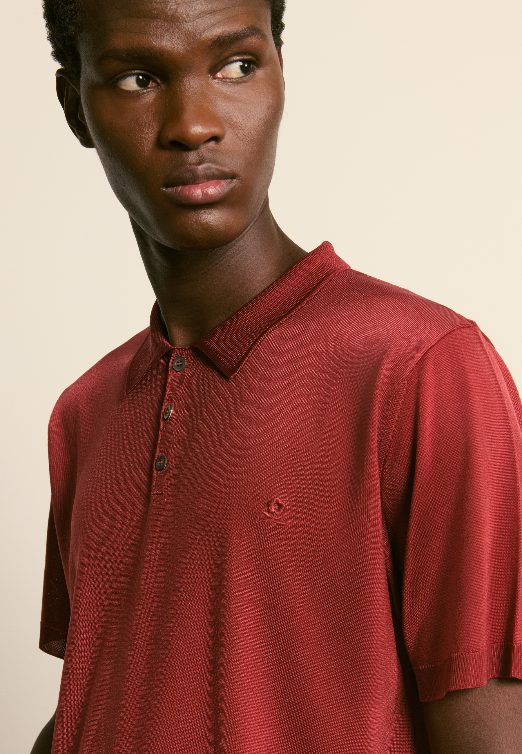 Light thread polo MAISON MONTAGUT Red