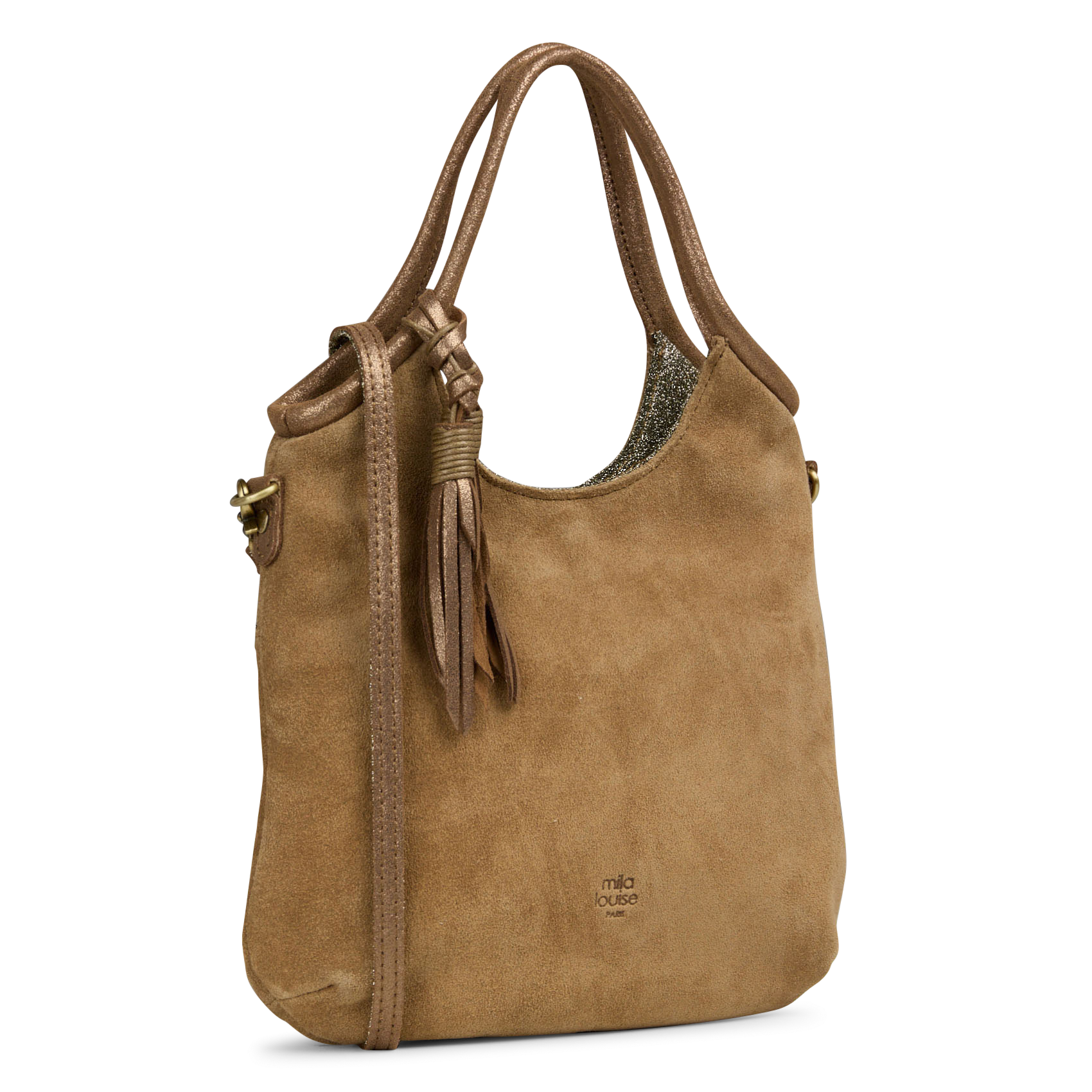 Sac à main en cuir velours  Marron