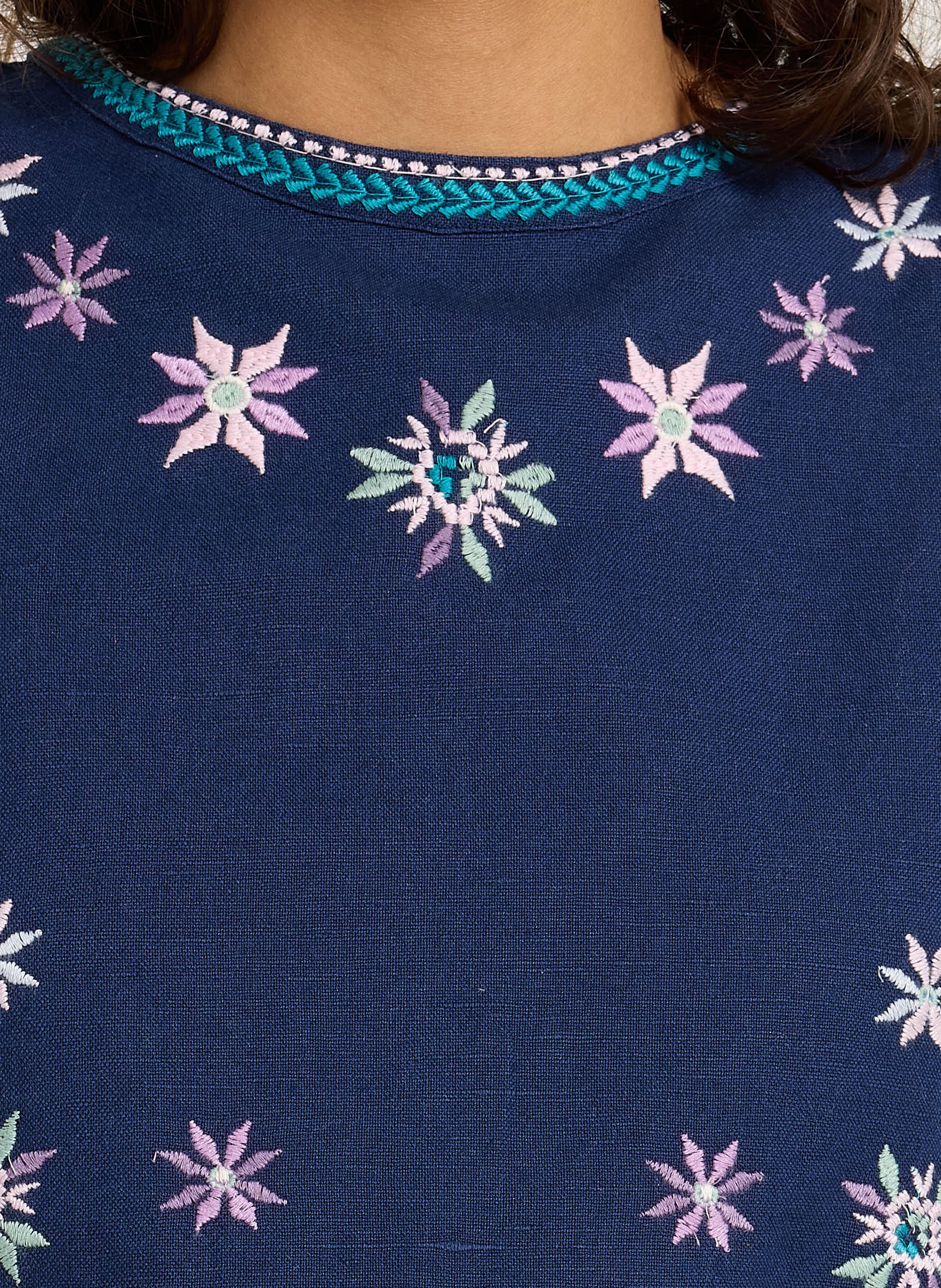 Top court brodé LOUISE MISHA Bleu