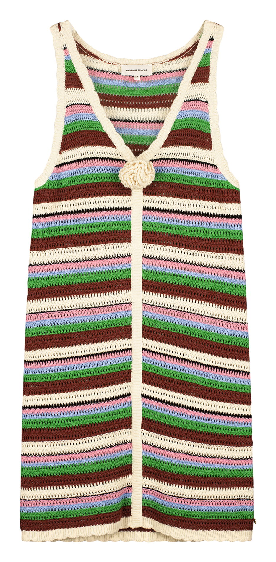 Abito corto scollo a V a righe FABIENNE CHAPOT Multicolore