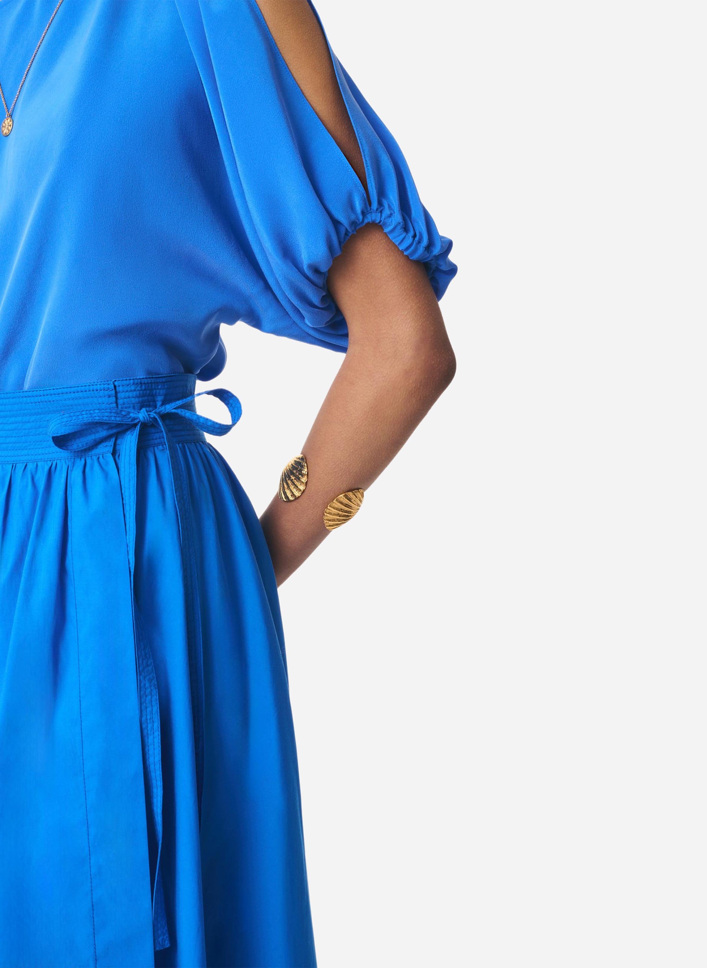 Jupe longue taille haute unie VANESSA BRUNO Bleu