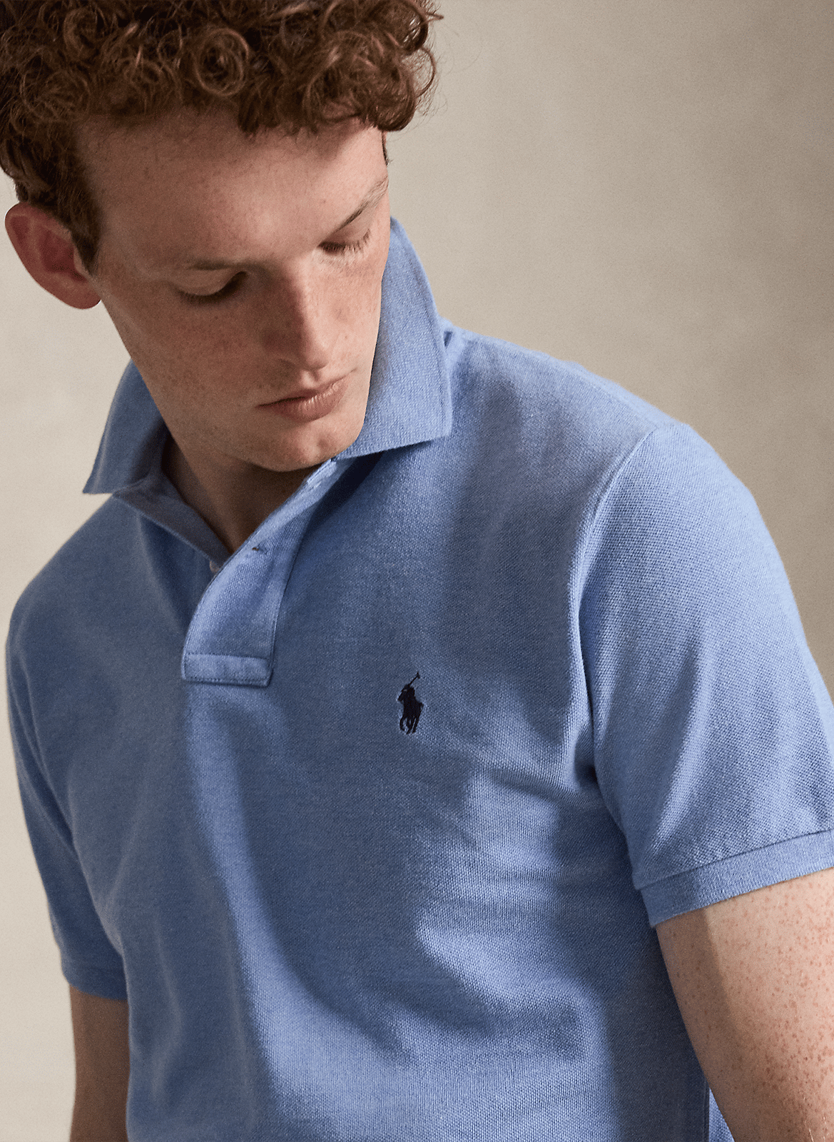 Slim-fit cotton piqué polo shirt POLO RALPH LAUREN Blue