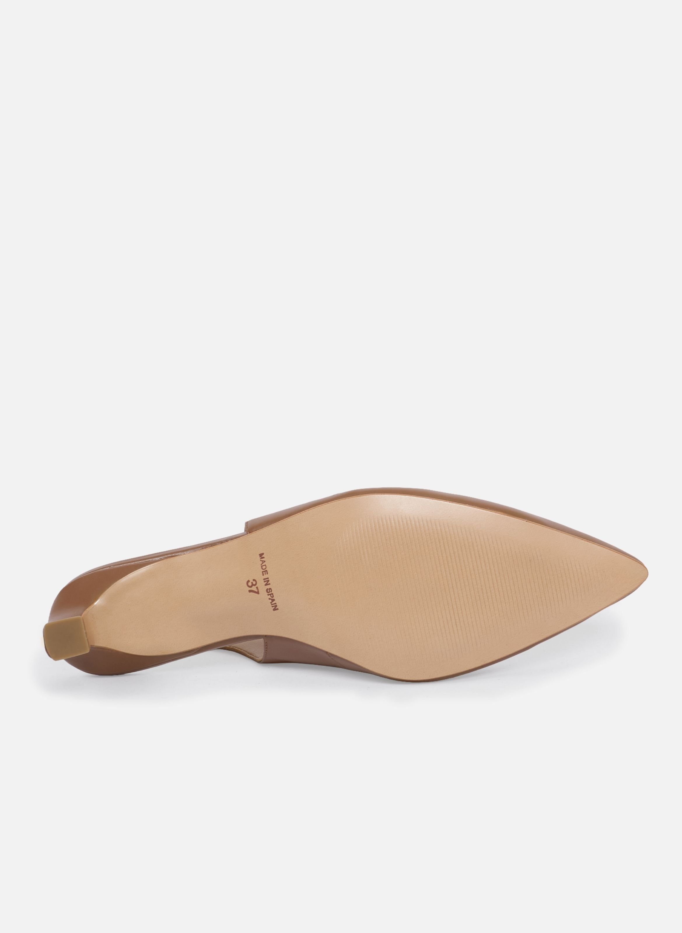 Escarpins slingback albane petit talon cuir lisse JULES & JENN Marron