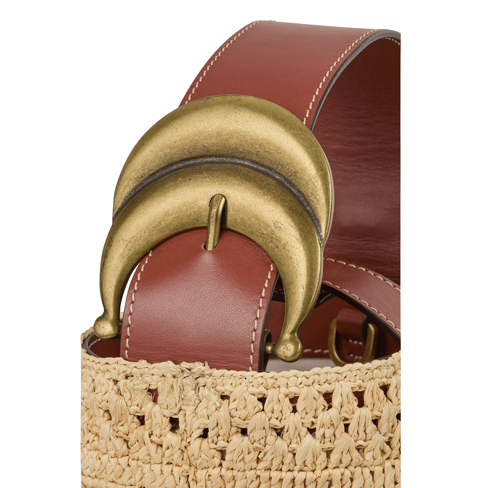 Sac seau en raphia BA&SH Marron