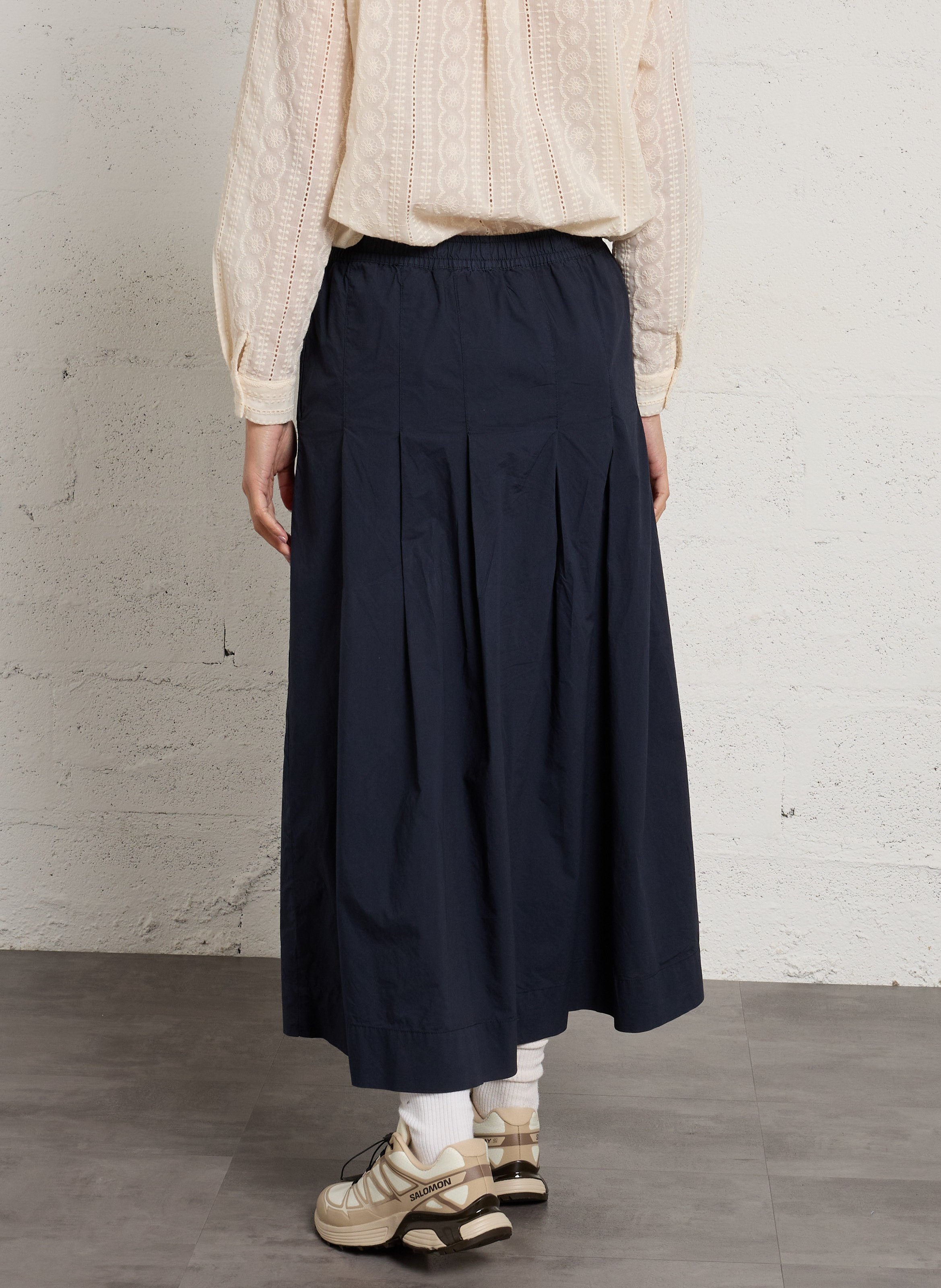 Weite Midi-Rock mit elastischem Bund RUE DE TOKYO Blau
