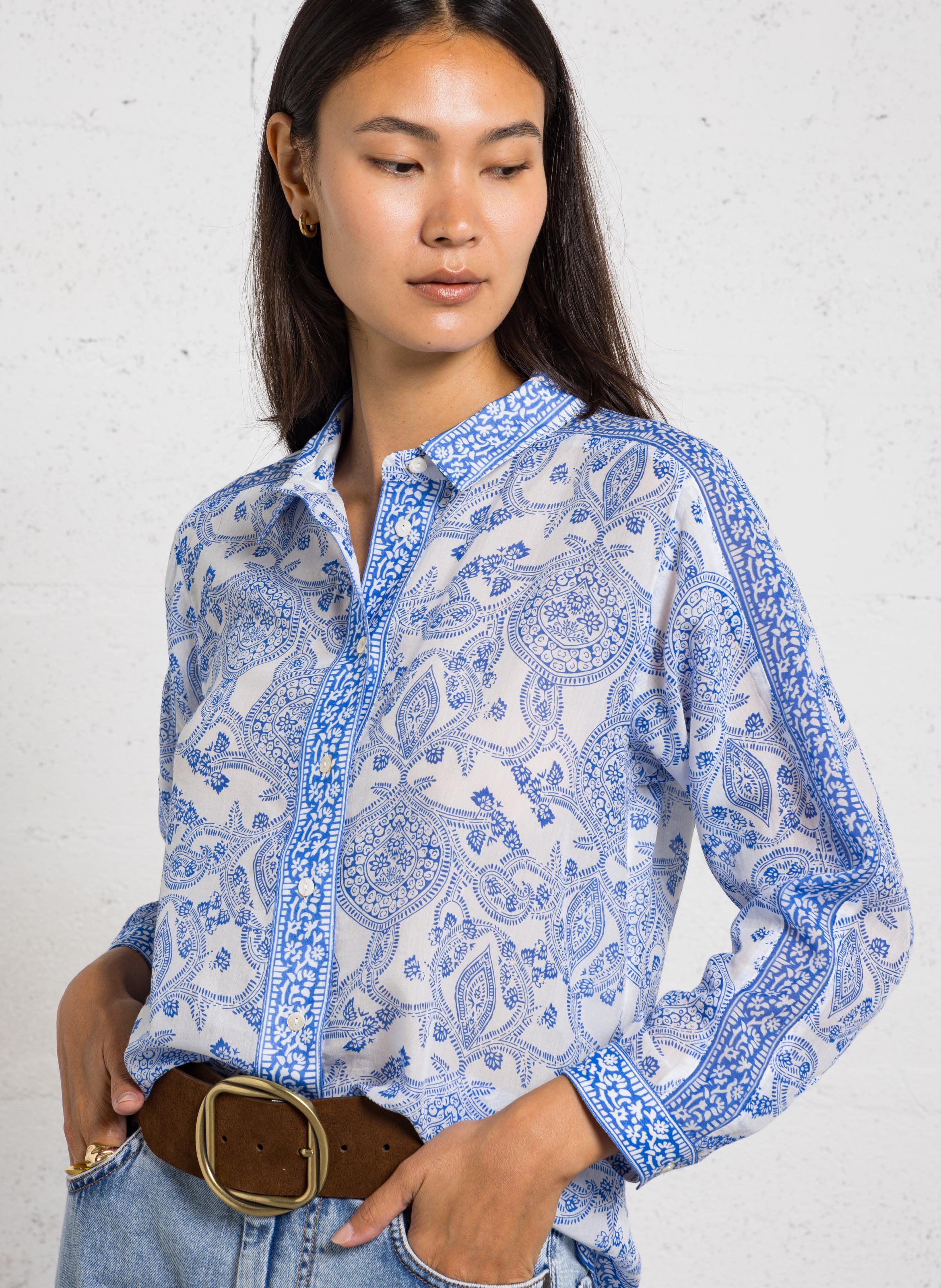 Chemise col classique  MAISON 123 Prune