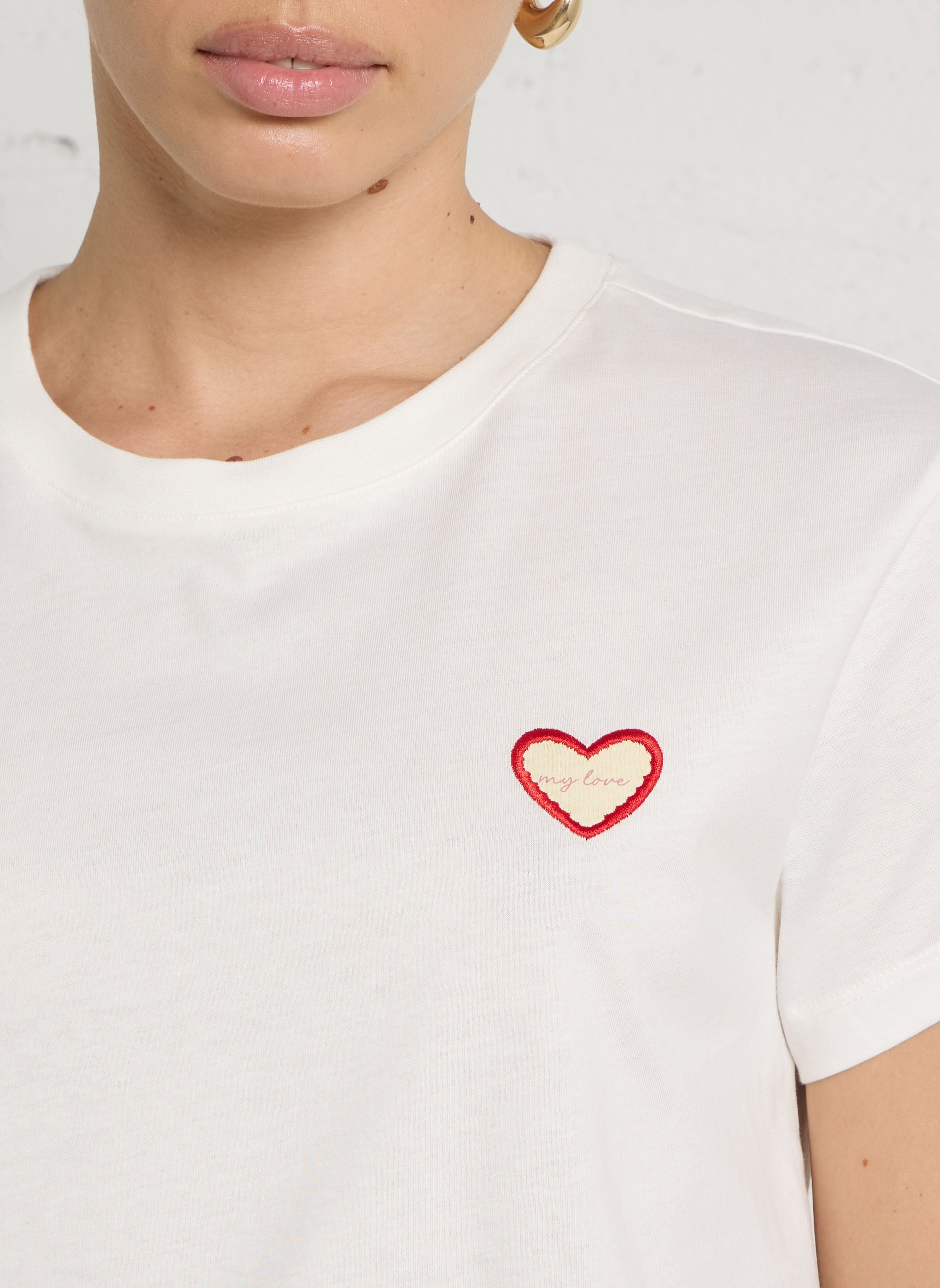 Regular-fit, katoenen T-shirt met ronde hals DES PETITS HAUTS Beige