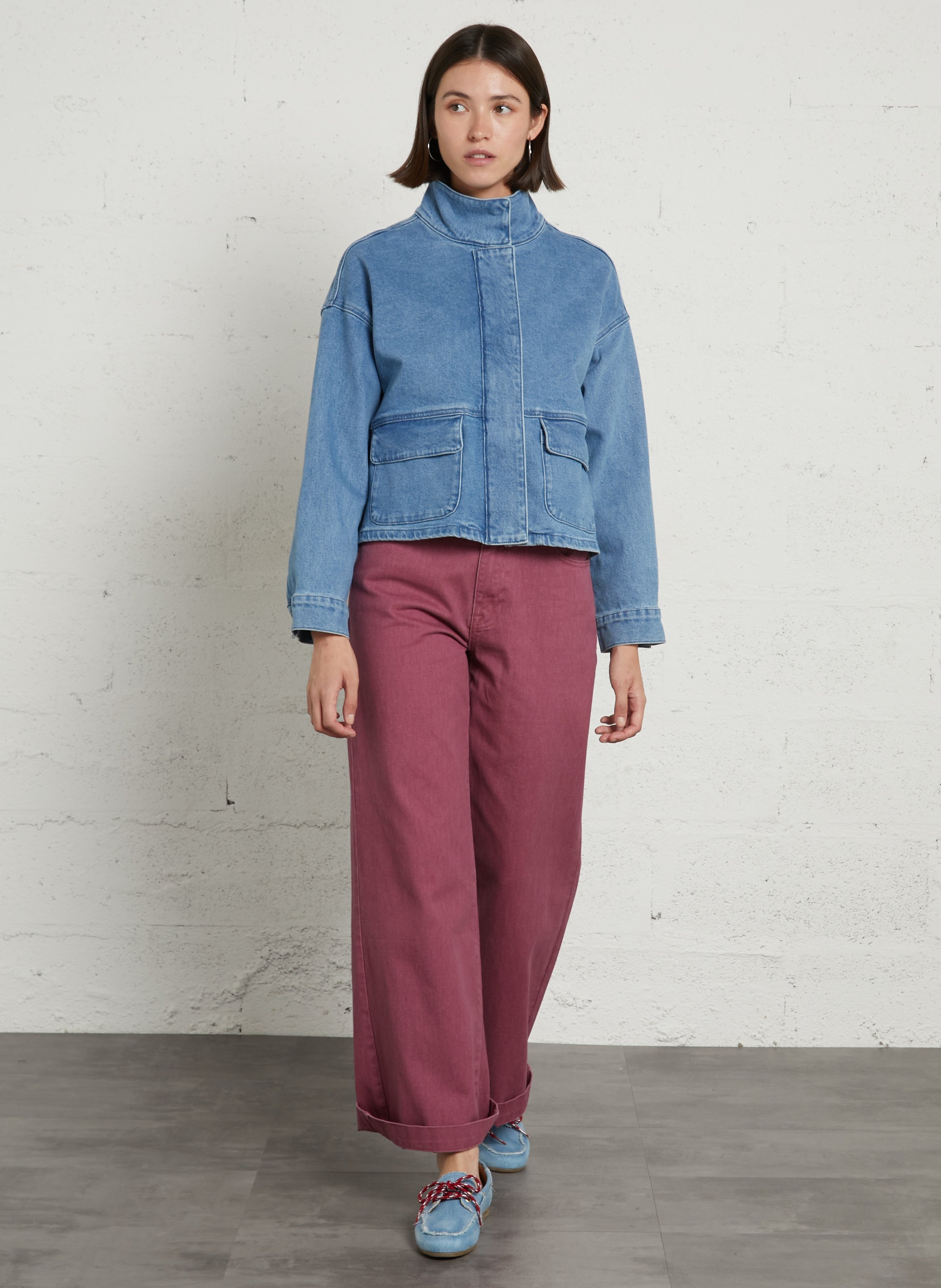 Oversized cotton blend jacket LA PETITE ETOILE Jean Stone