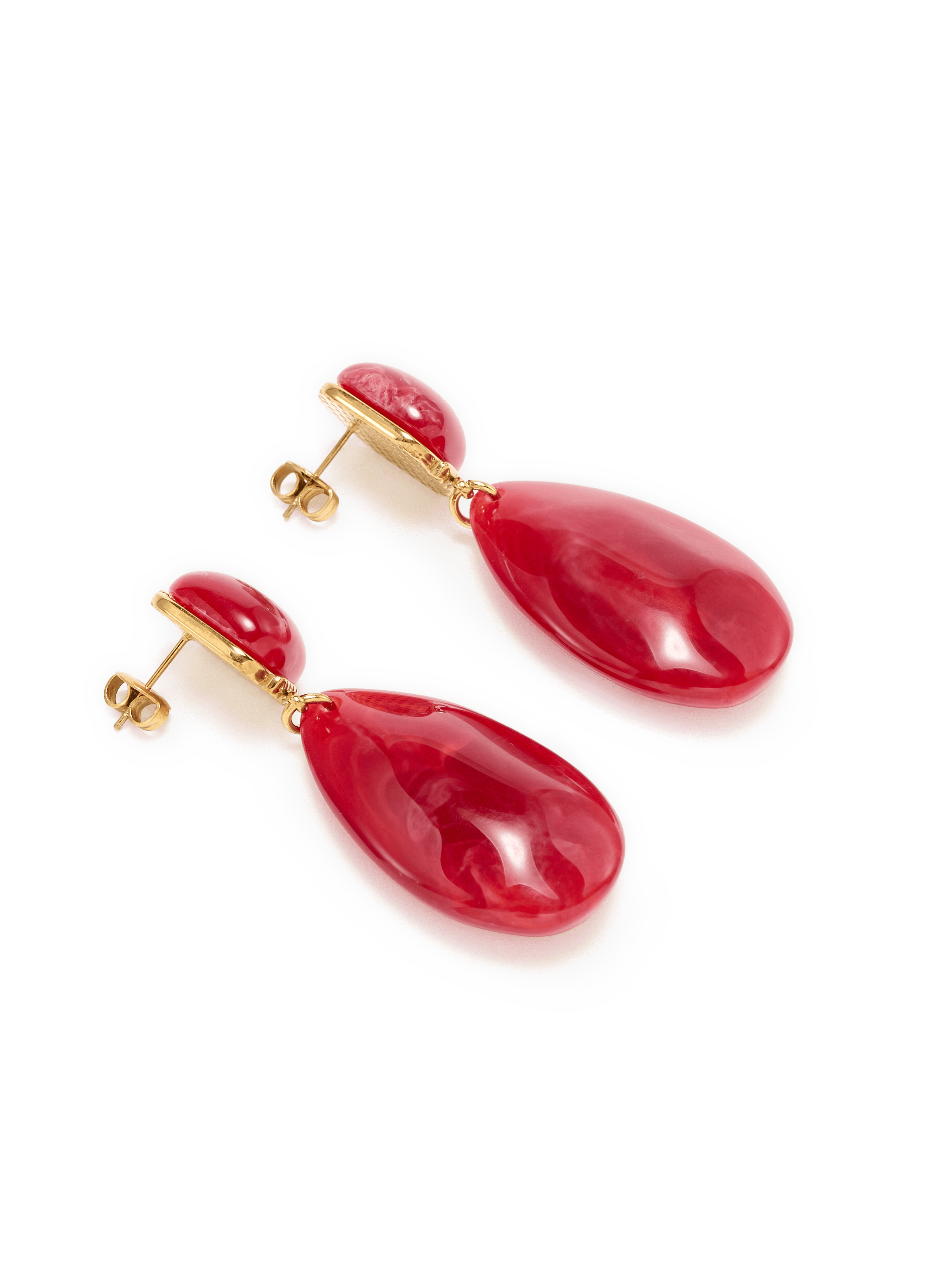 Chunky resin earrings AU PRINTEMPS PARIS Red