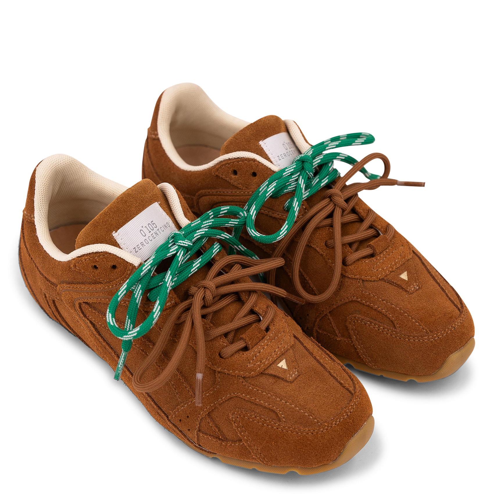 Leren sneakers met veters 0'105 Bruin