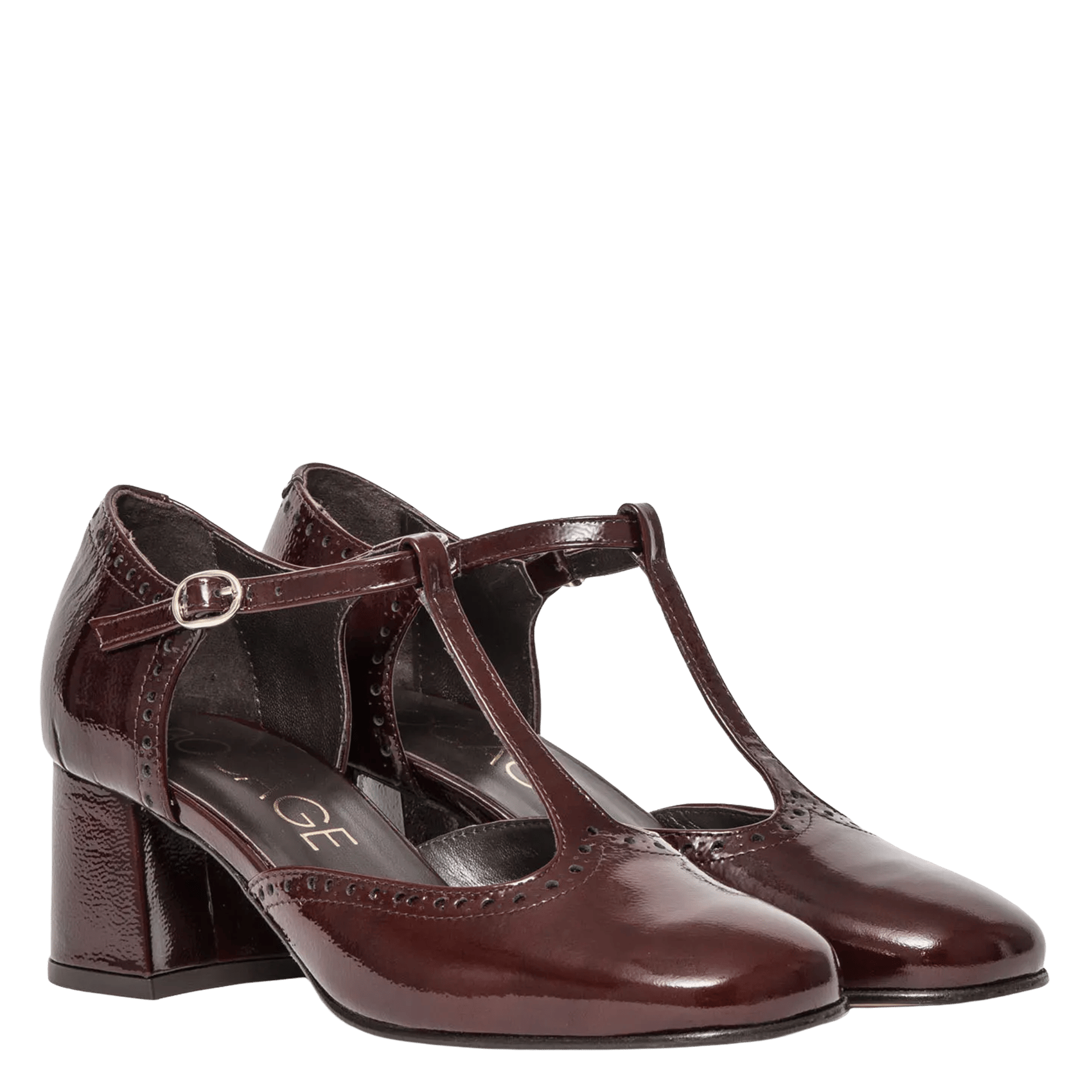 Leather high heels BOCAGE Brown