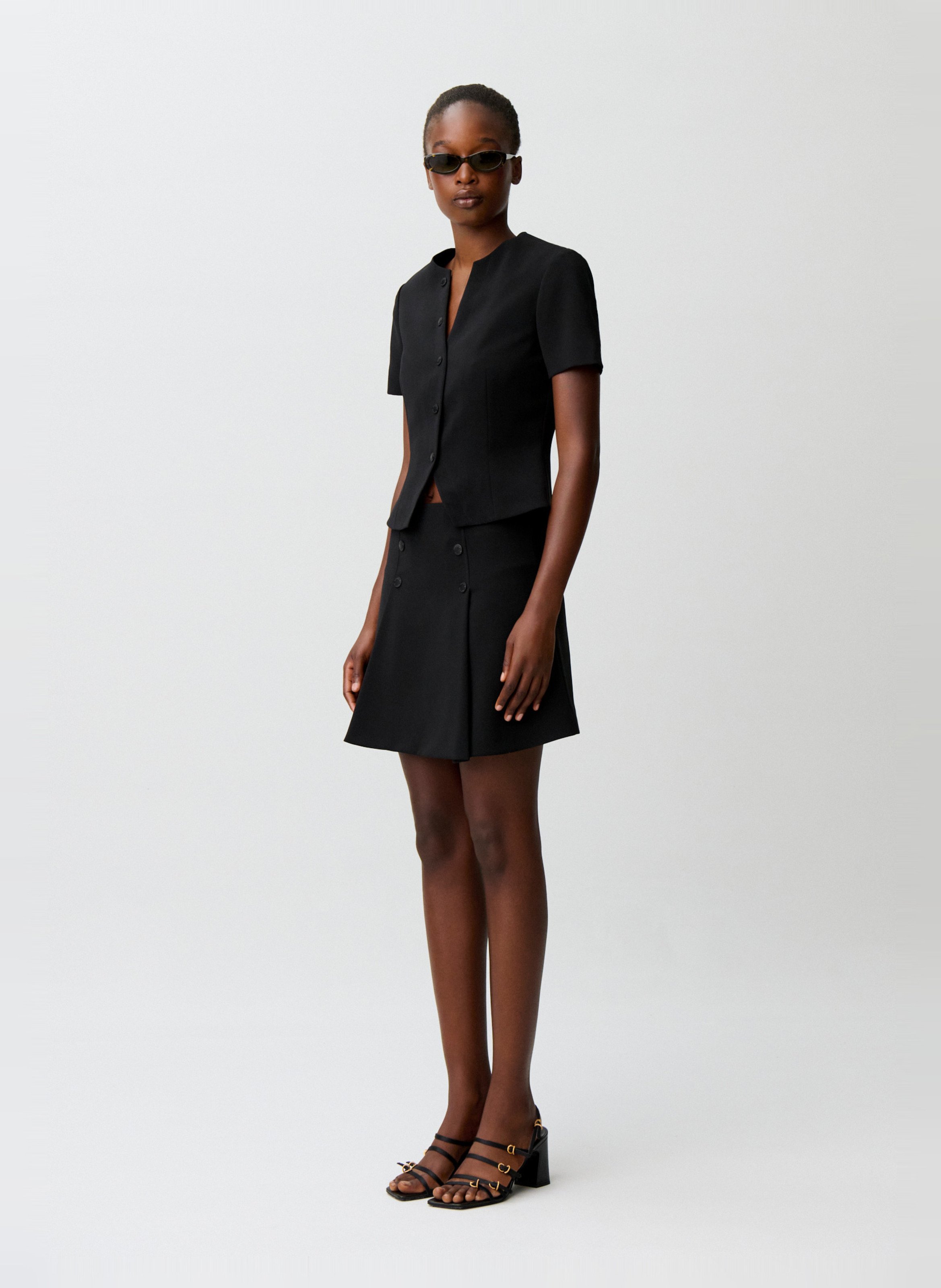 Getailleerde top met V-hals CLAUDIE PIERLOT Zwart