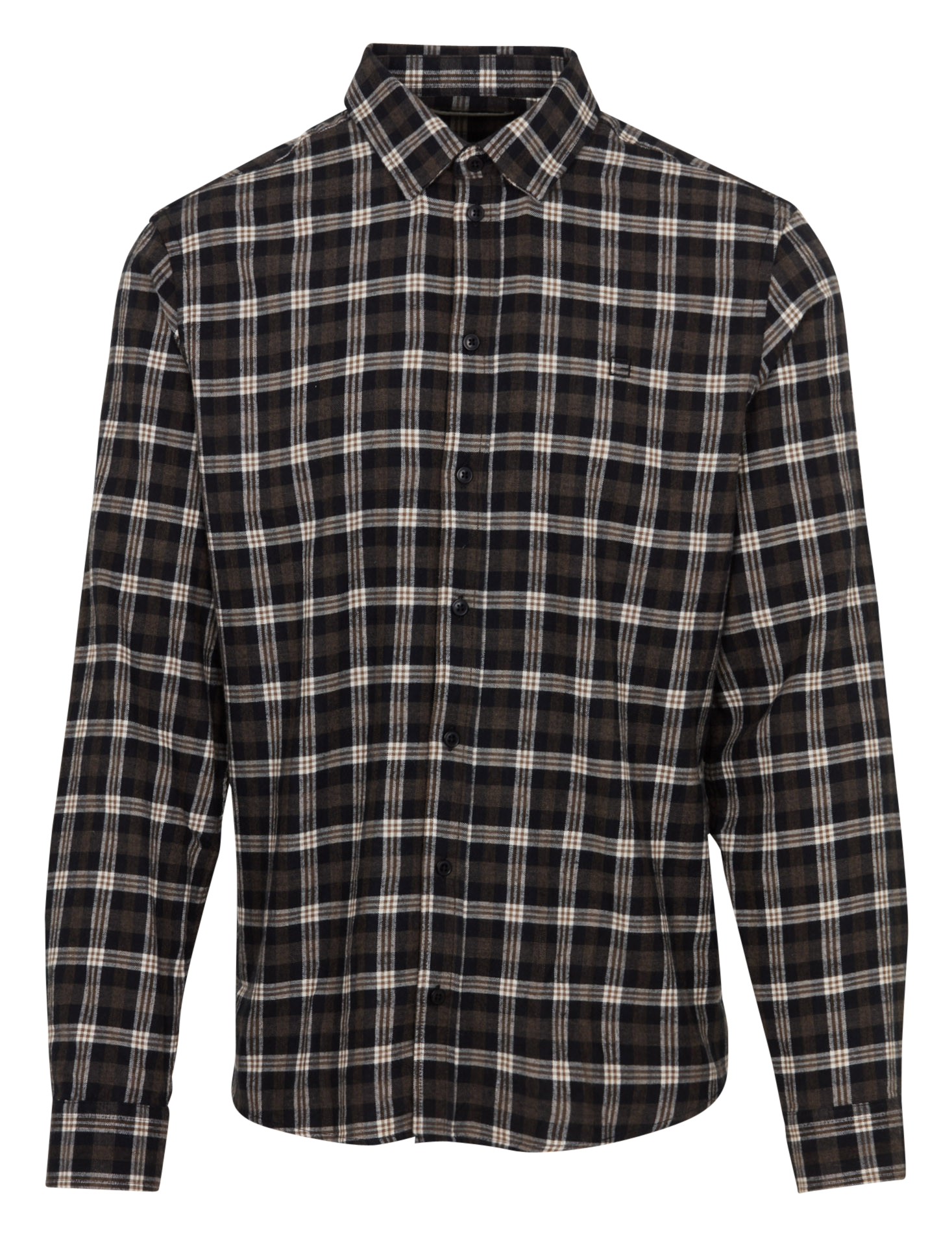 Kariertes Baumwollhemd CASUAL FRIDAY Silber