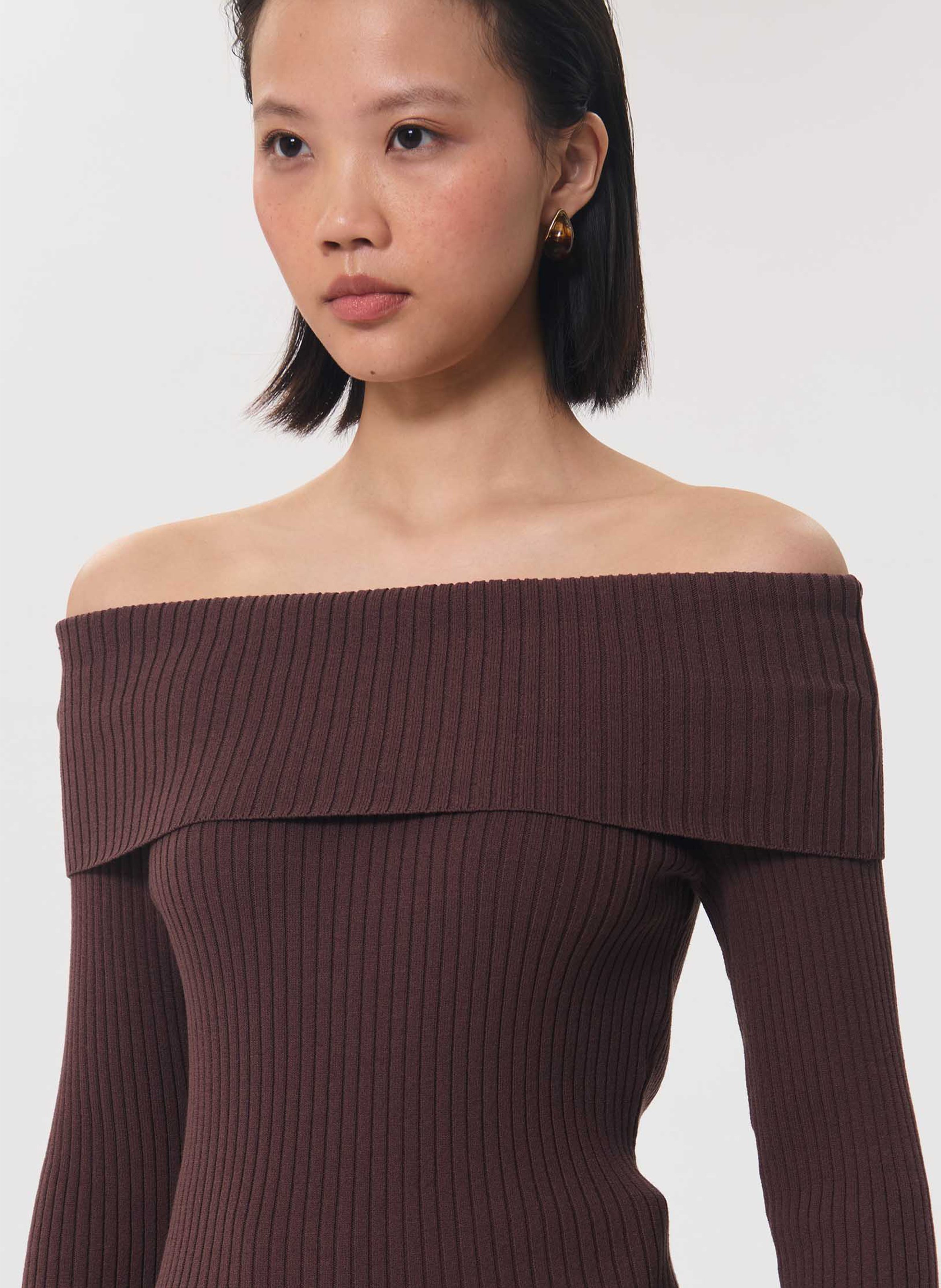 Straight fit, Bardot neckline TARA JARMON Brown