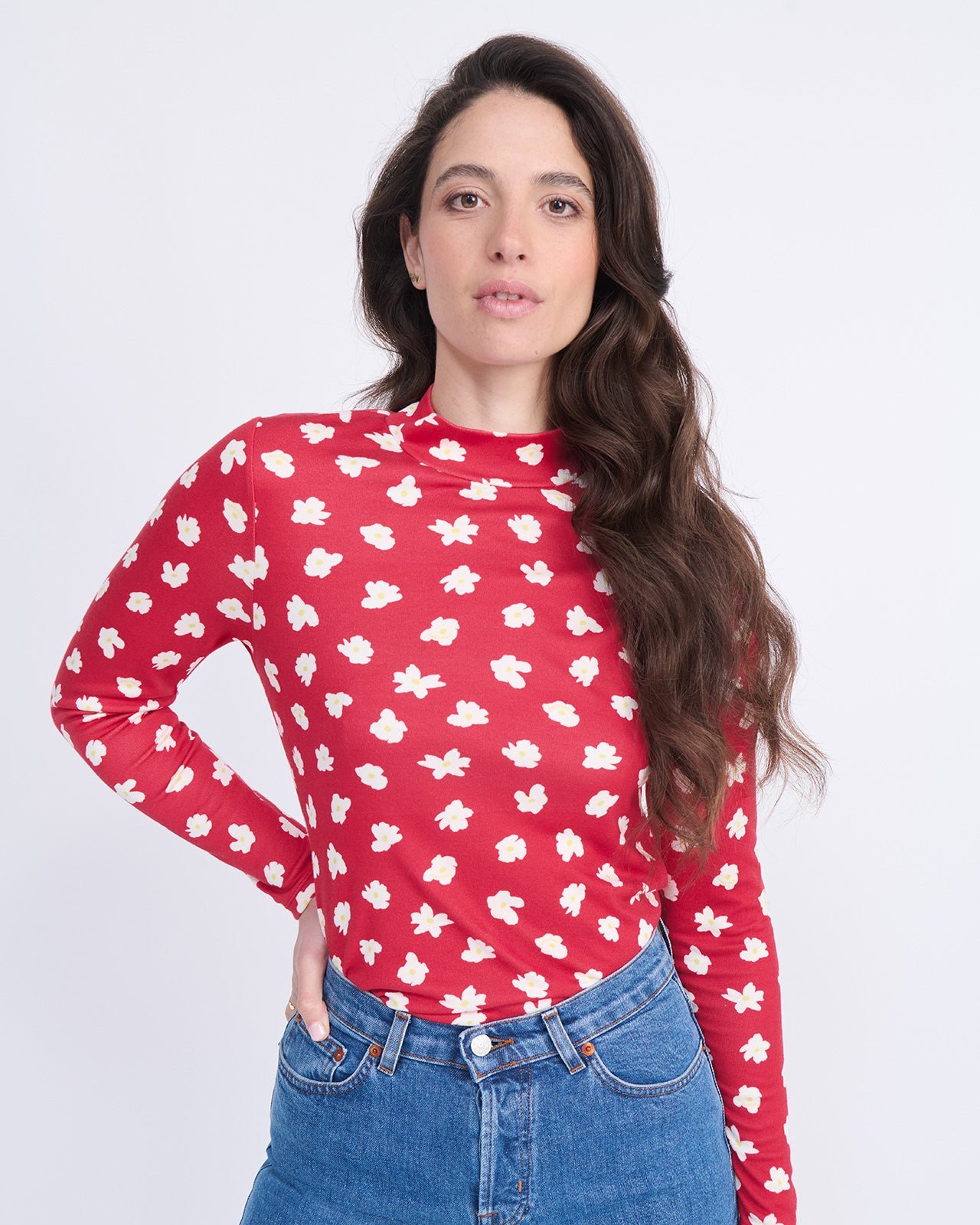 Floral-print lyocell top EMOI EMOI Red