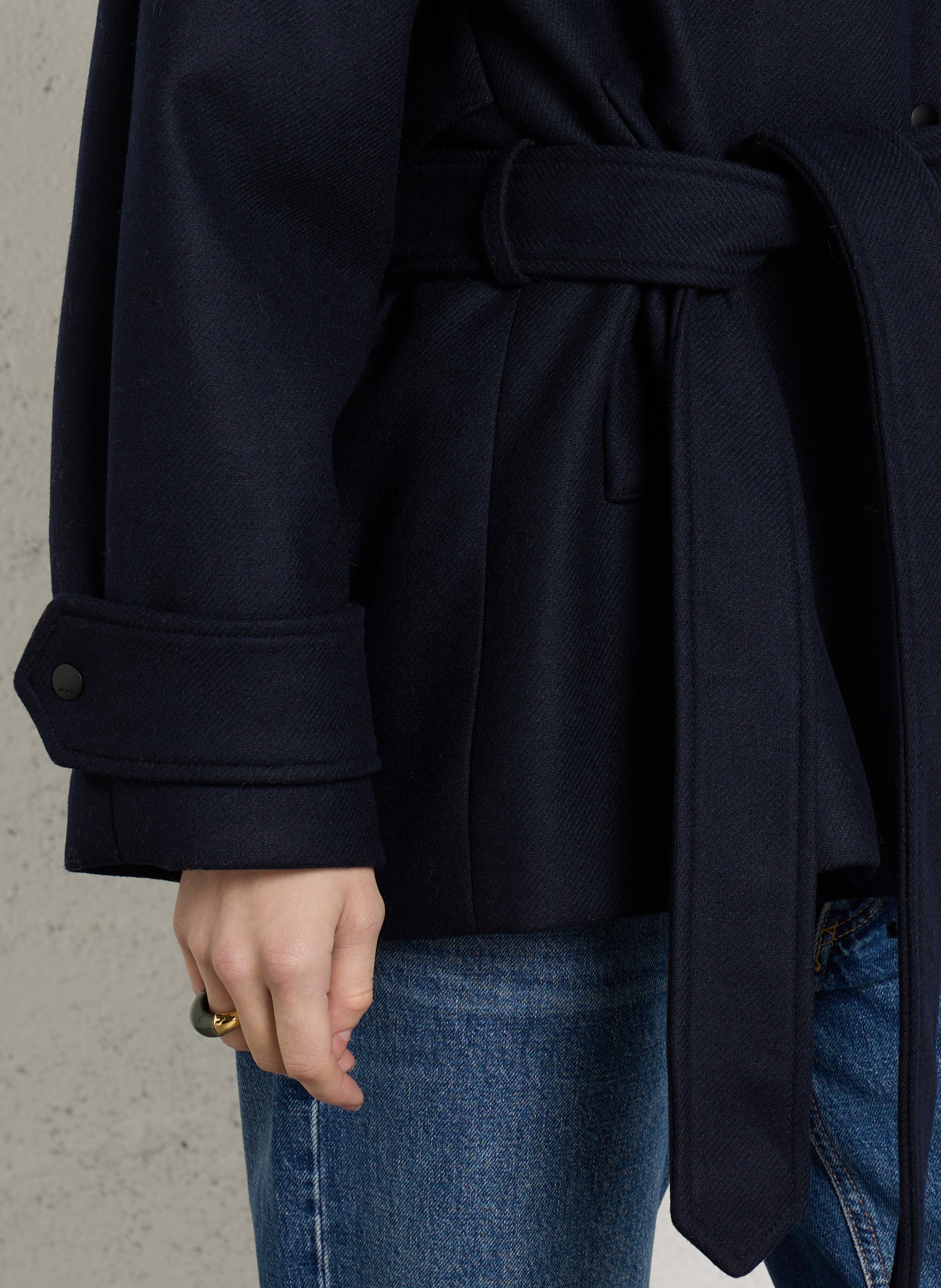 Short trench coat with stand-up collar IKKS Blue