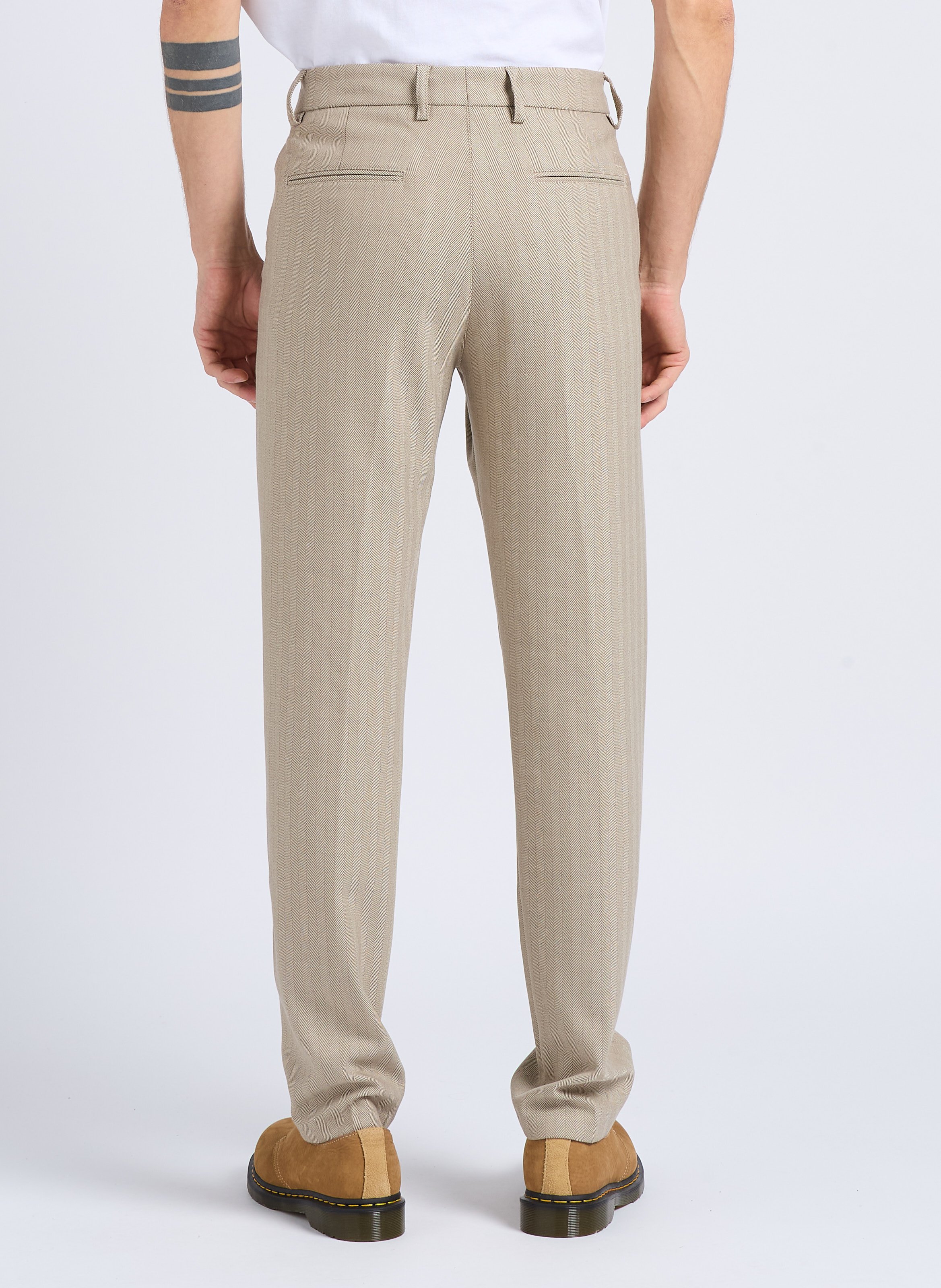 Herringbone suit pants Brown