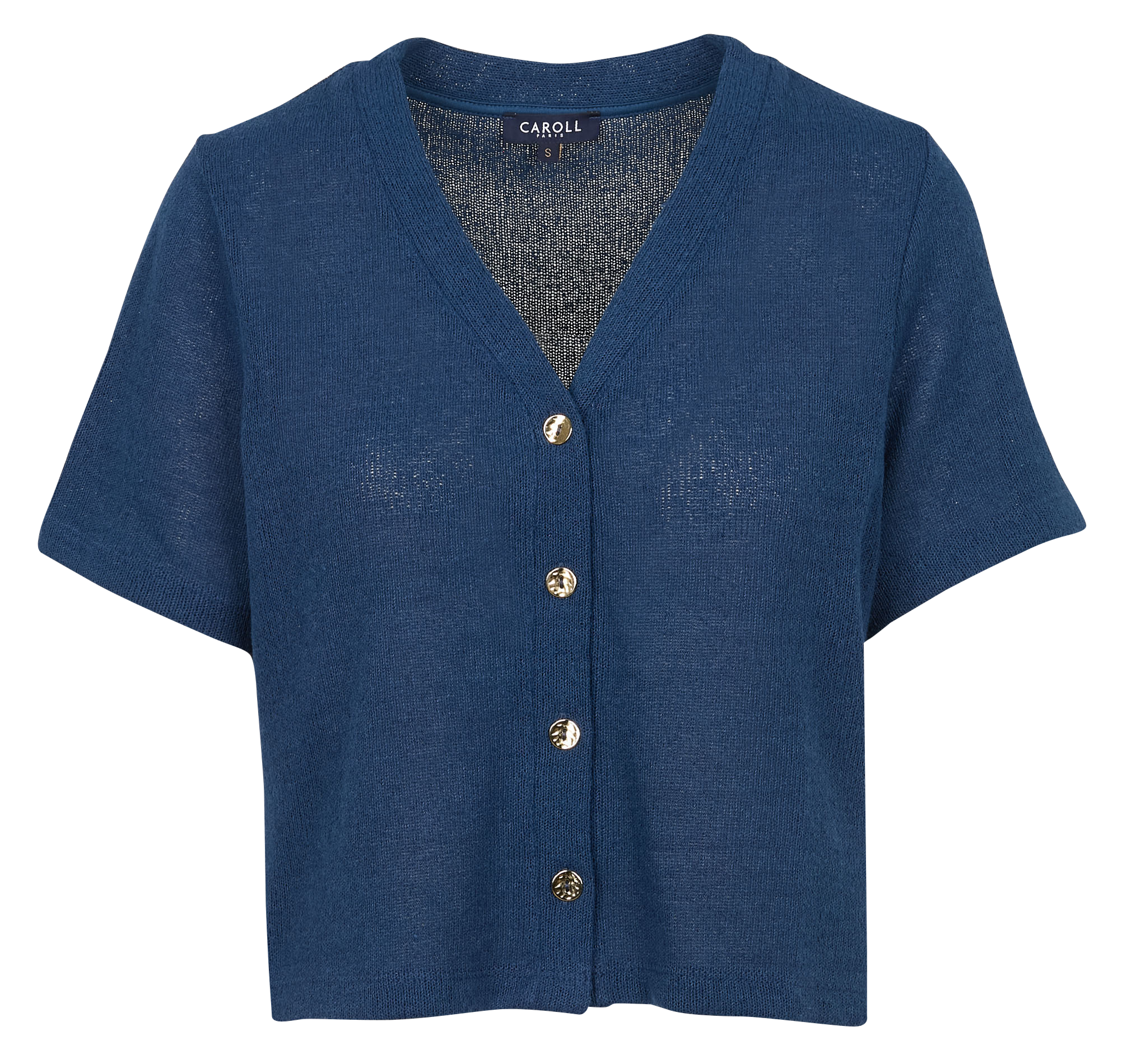 Straight V-neck T-shirt CAROLL Blue