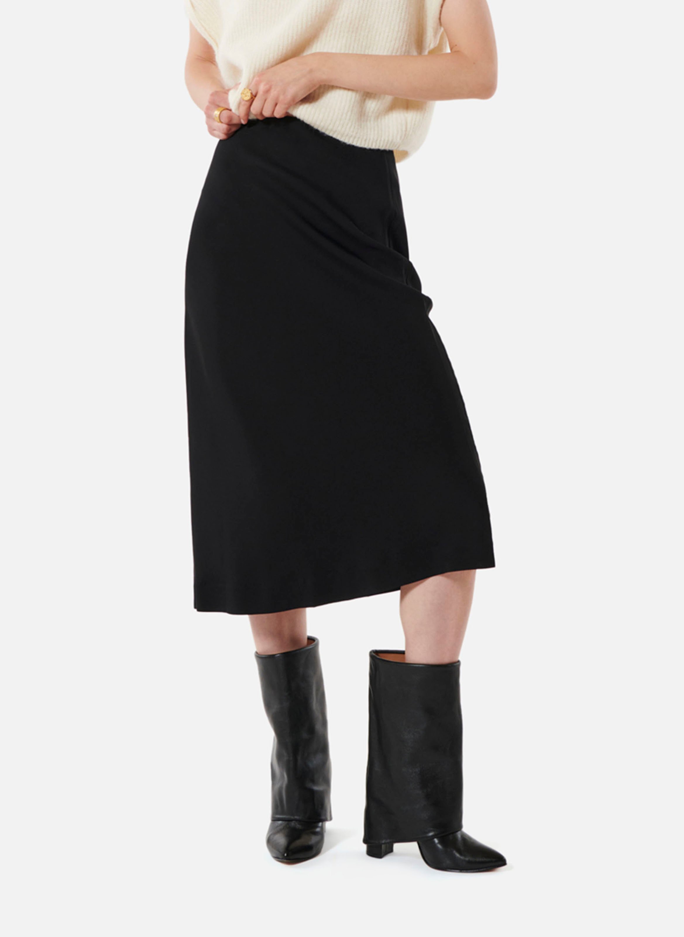 Lange rok met hoge taille KARMA KOMA Zwart