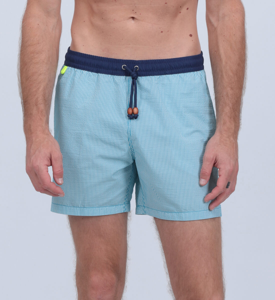 Swim shorts - turquoise seersucker GILI'S Blue