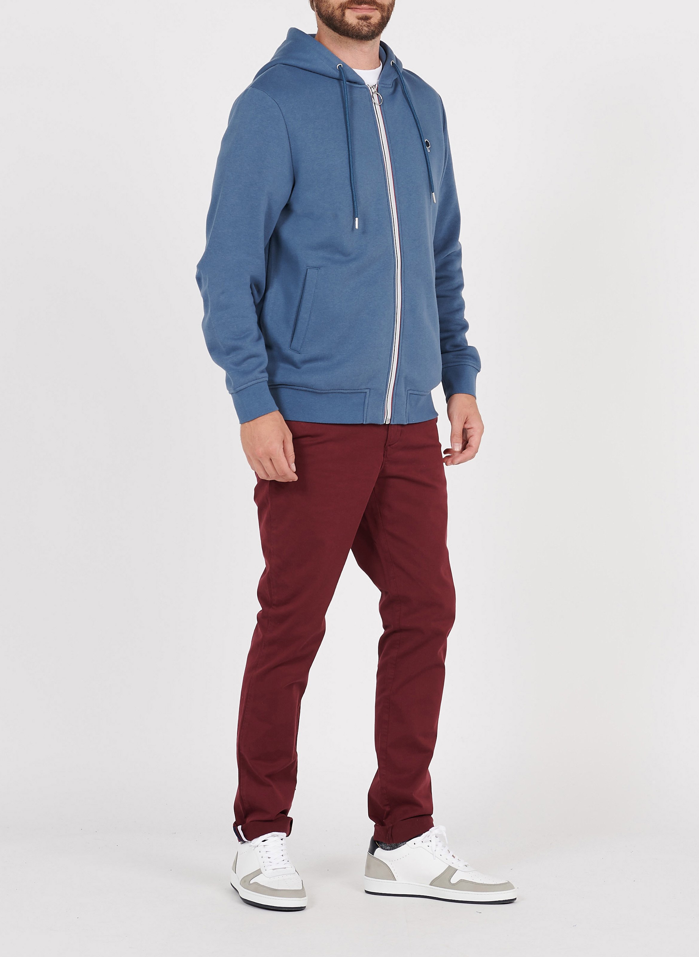 Regular-fit cotton-blend hoodie FAGUO Blue
