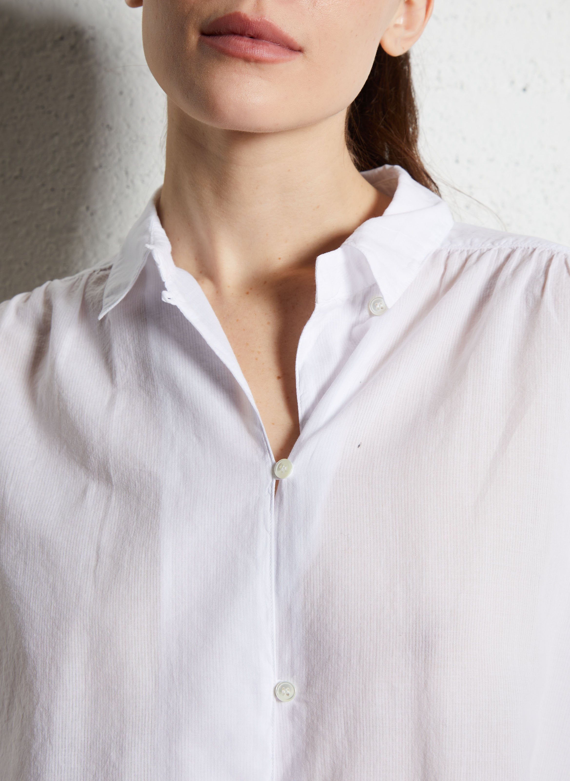 Chemise oversize rayée en coton POMANDERE Blanc