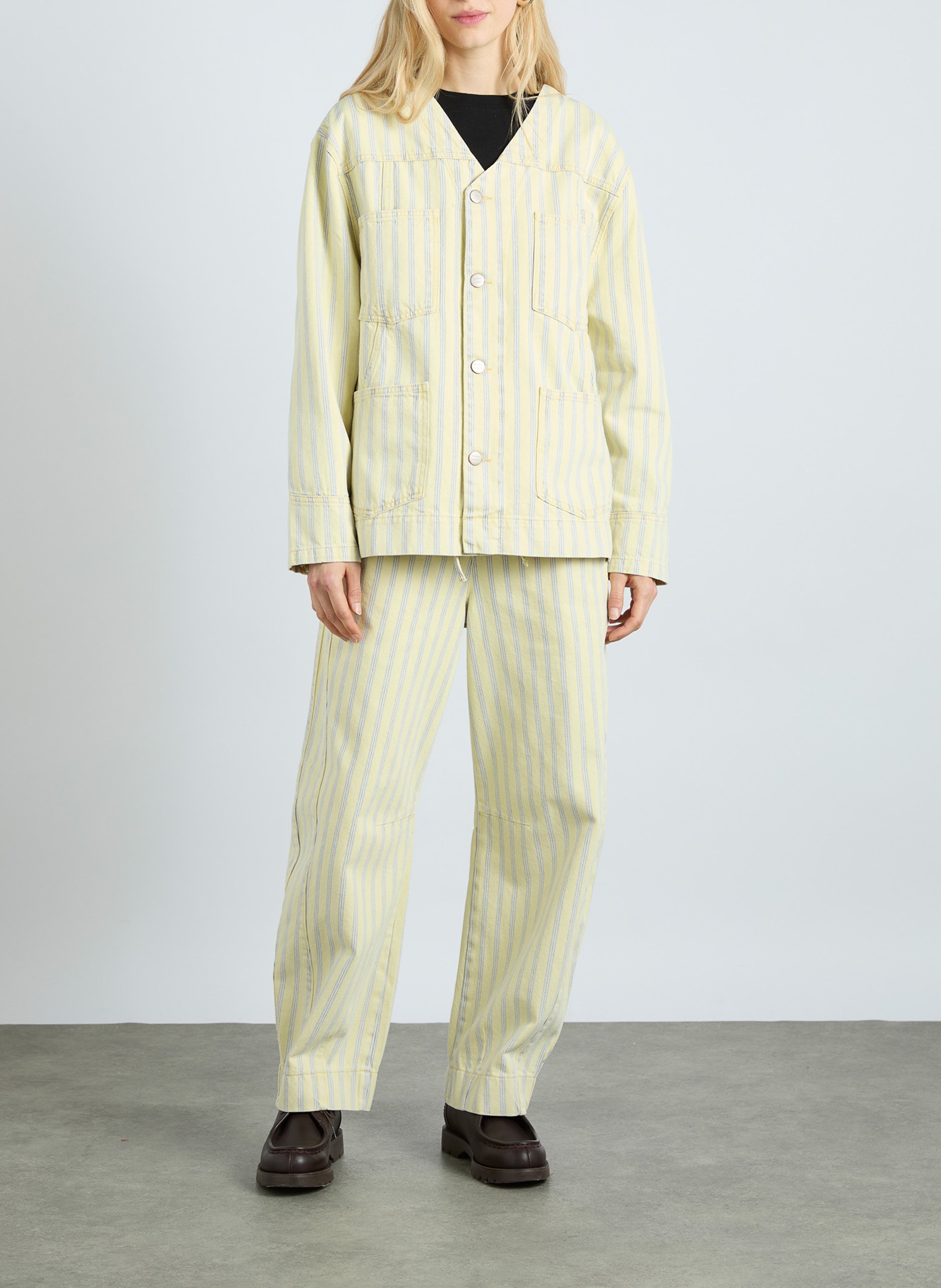 Striped jeans with elastic waistband DAMSON MADDER Yellow