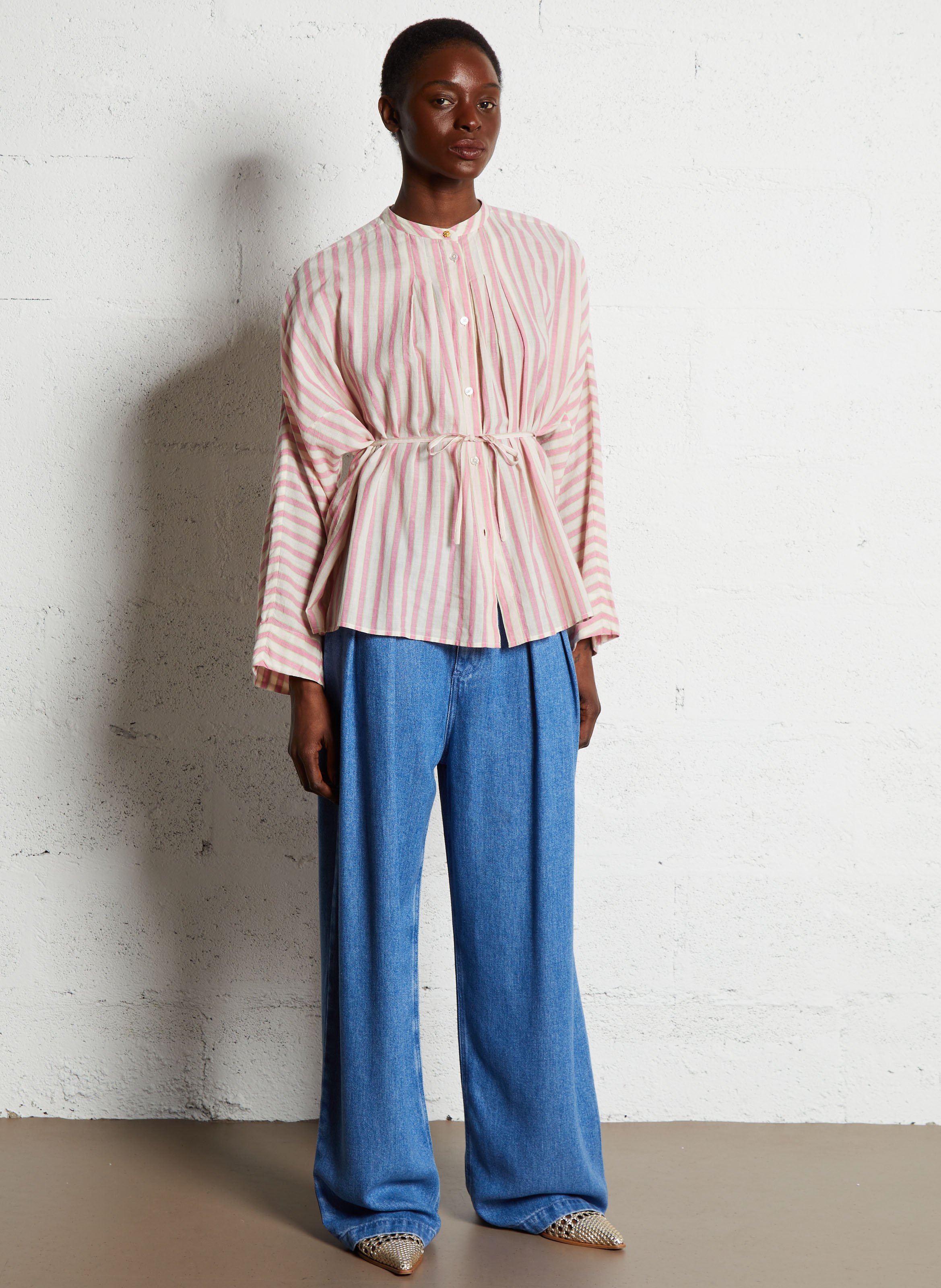 Gekleurde straight-fit jeans met 5 zakken THE NEW SOCIETY Blauw