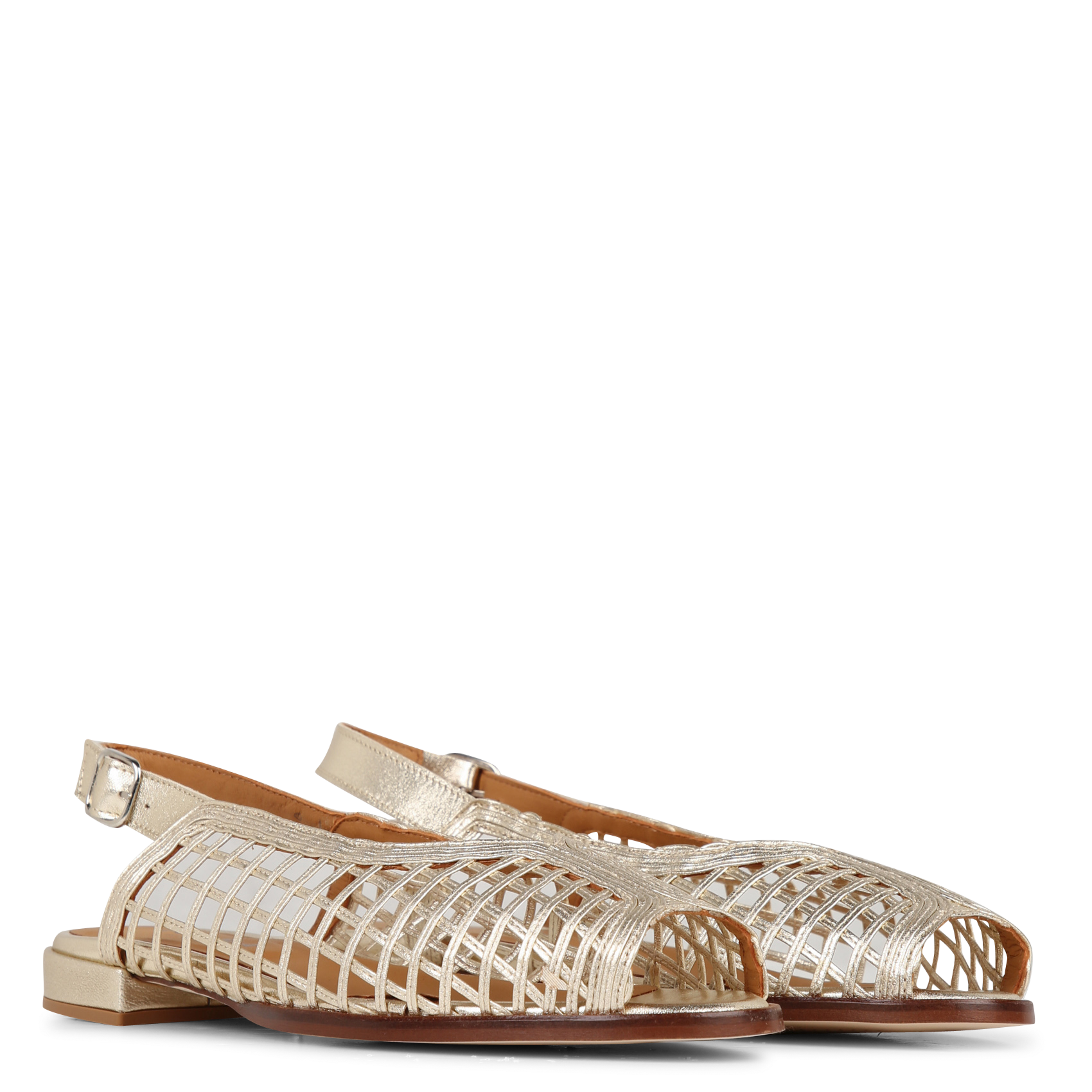 Ballerines en cuir métallisé KOSMA MENORCA Doré