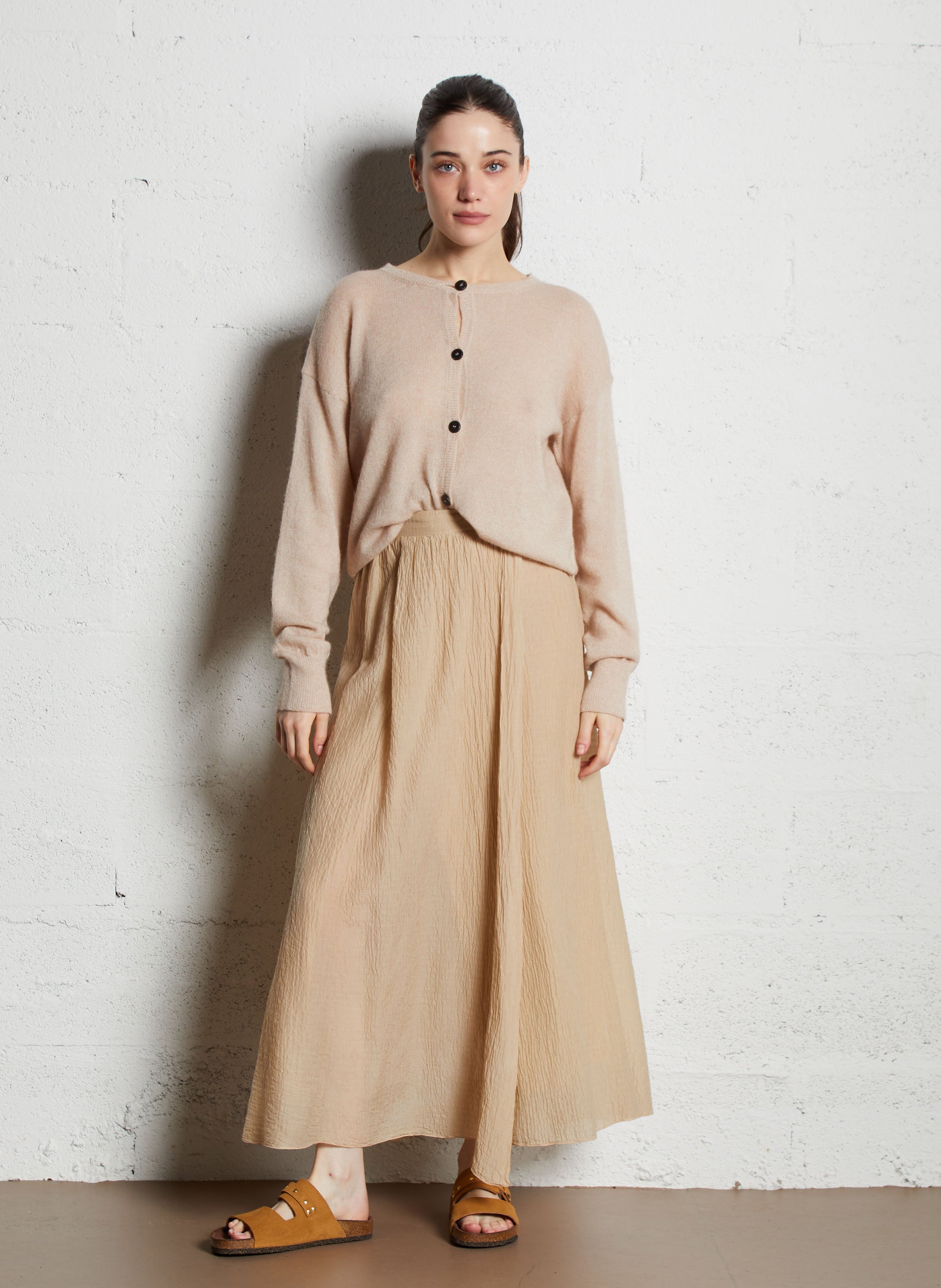 Cardigan en alpaga et coton  POMANDERE Blanc