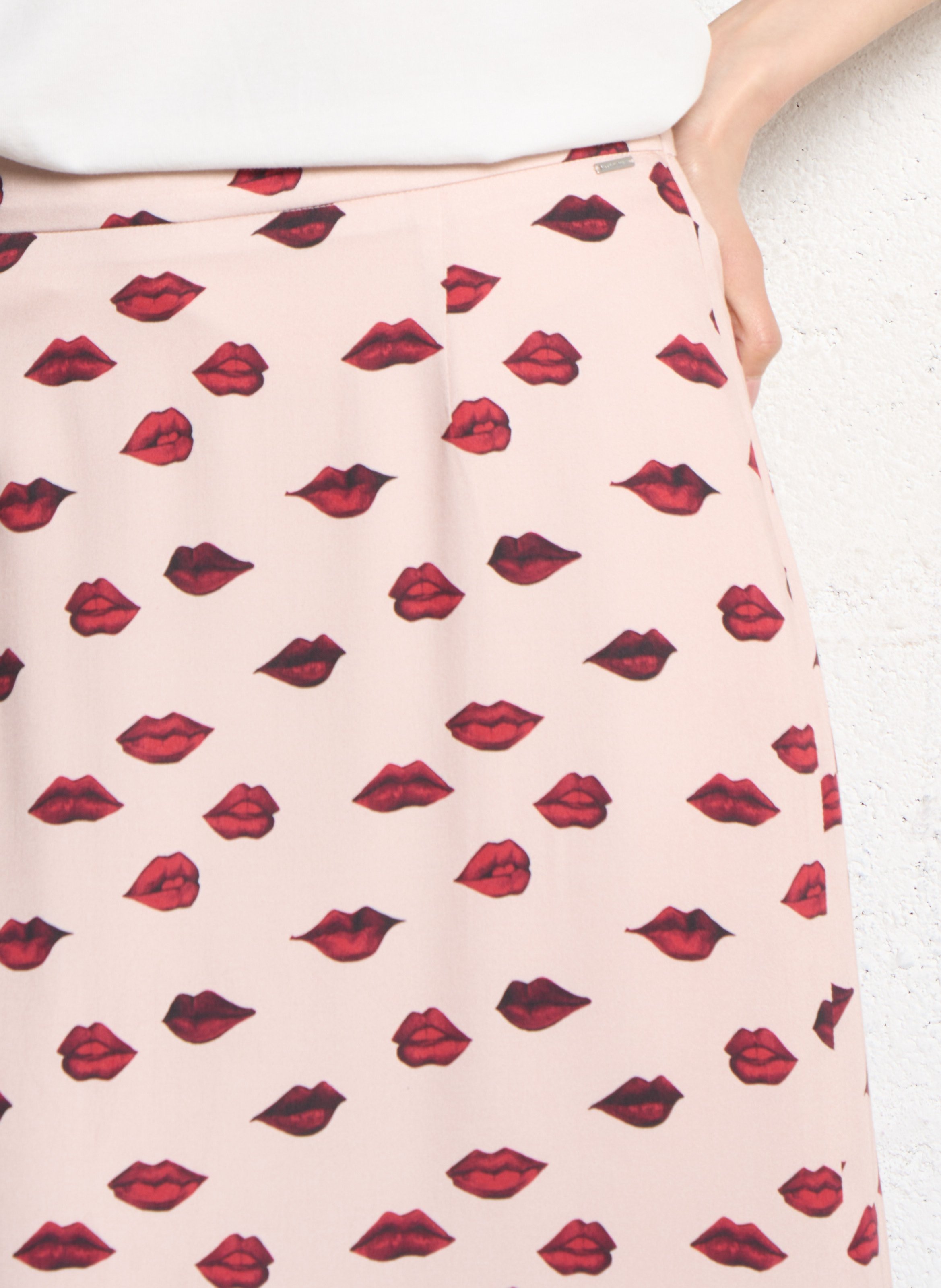 Jupe droite midi  IKKS Rose