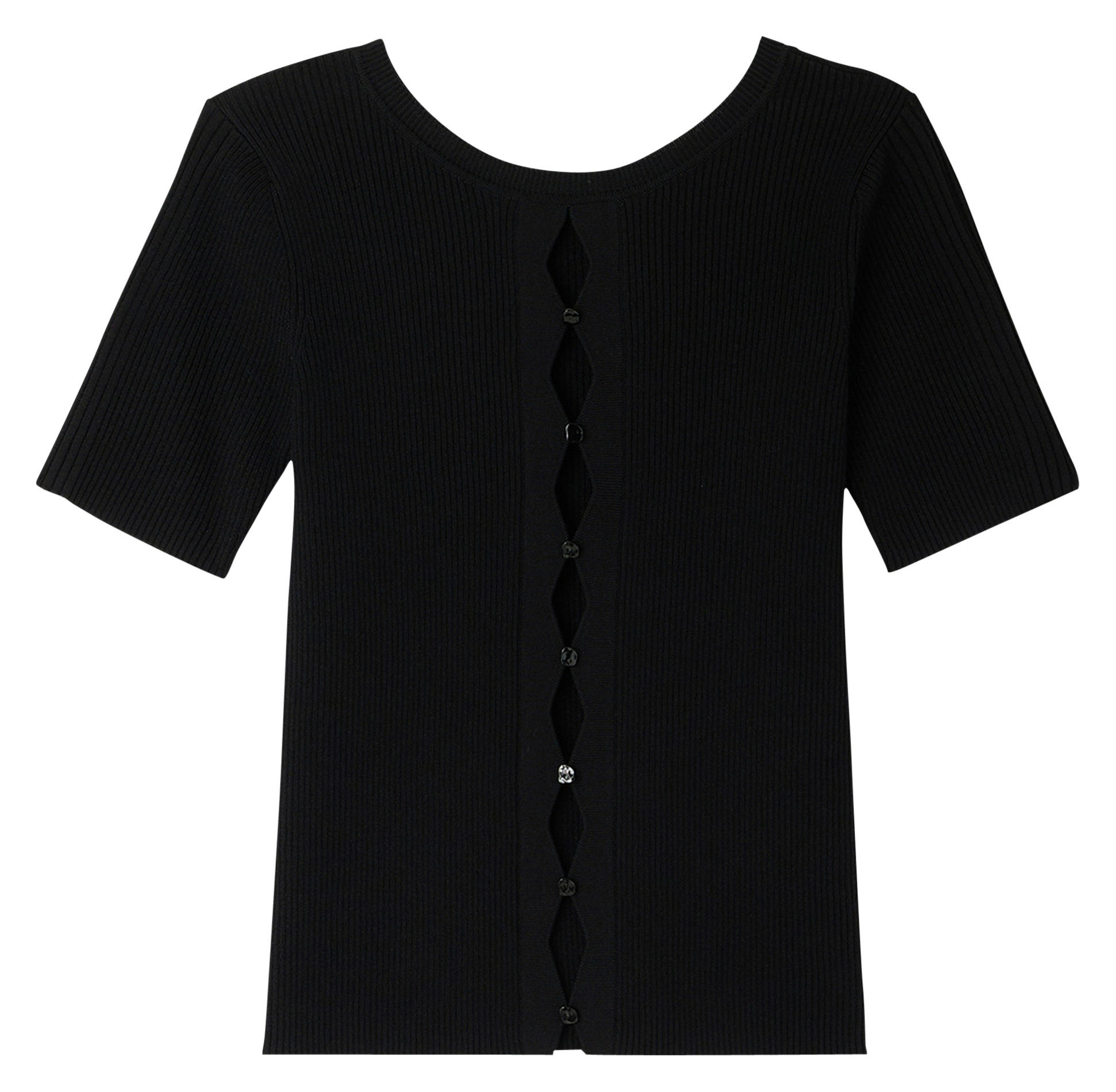 Fitted round neck sweater SESSUN Black