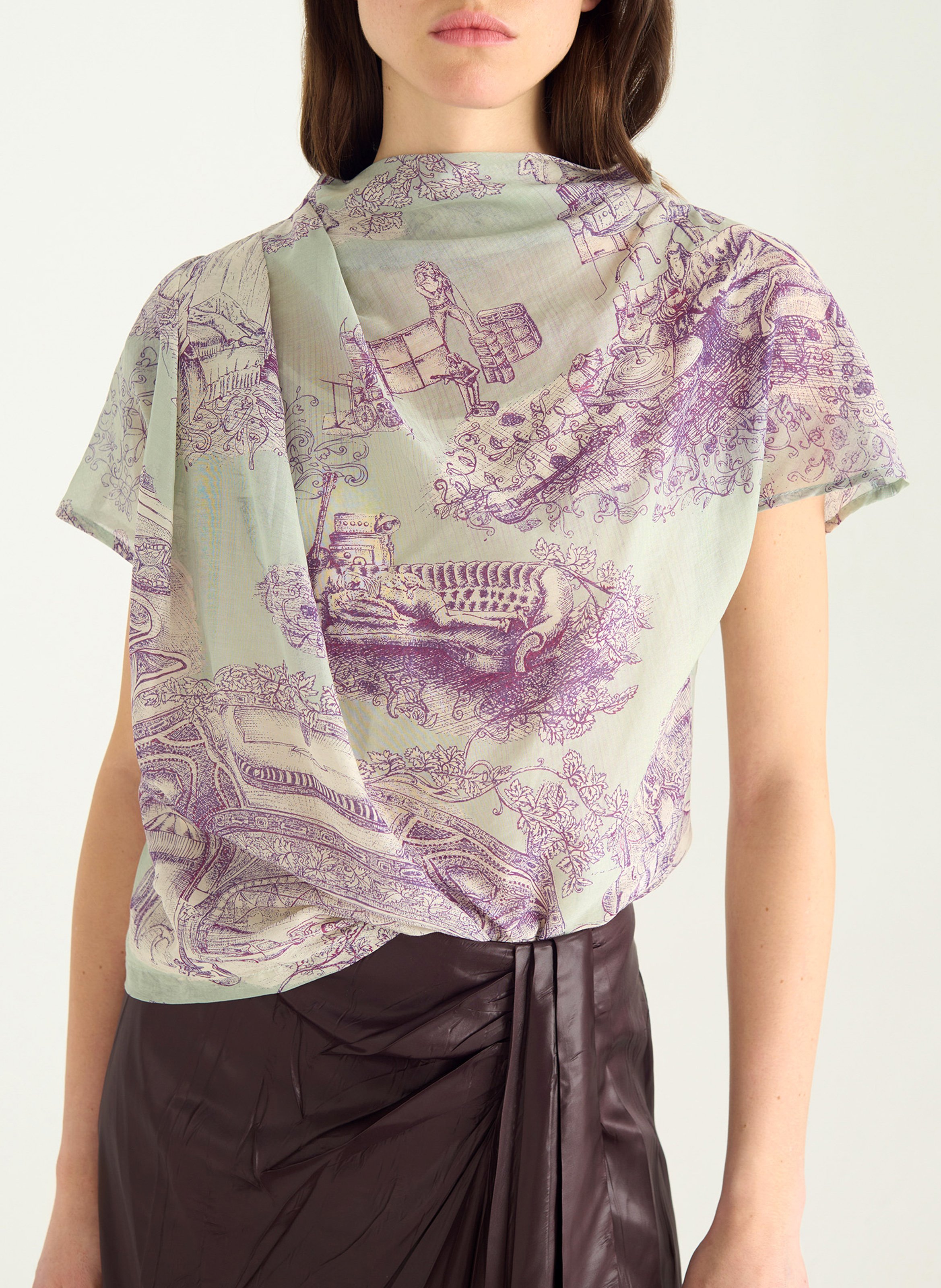 Top col montant en coton mélangé COTELAC