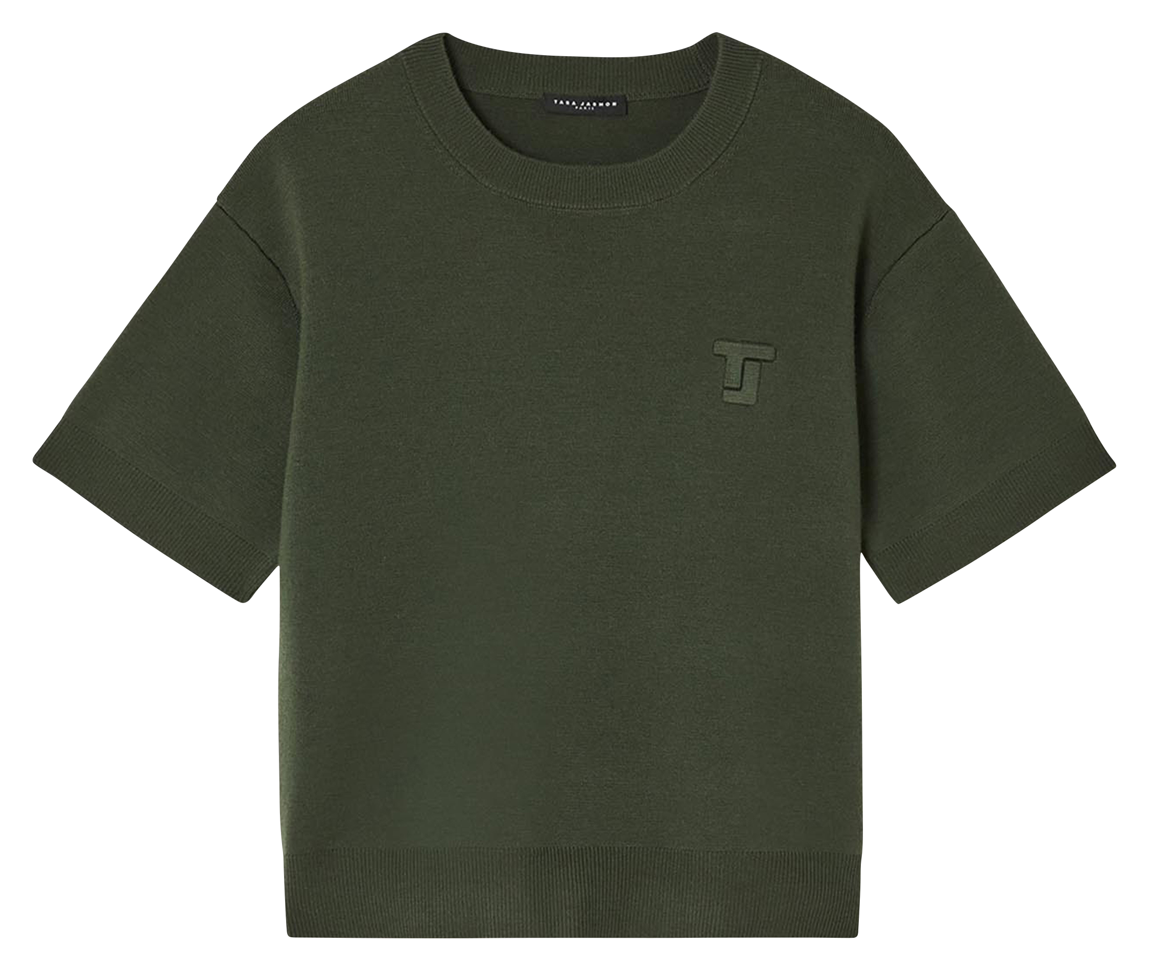 Wool crew neck t-shirt TARA JARMON Green