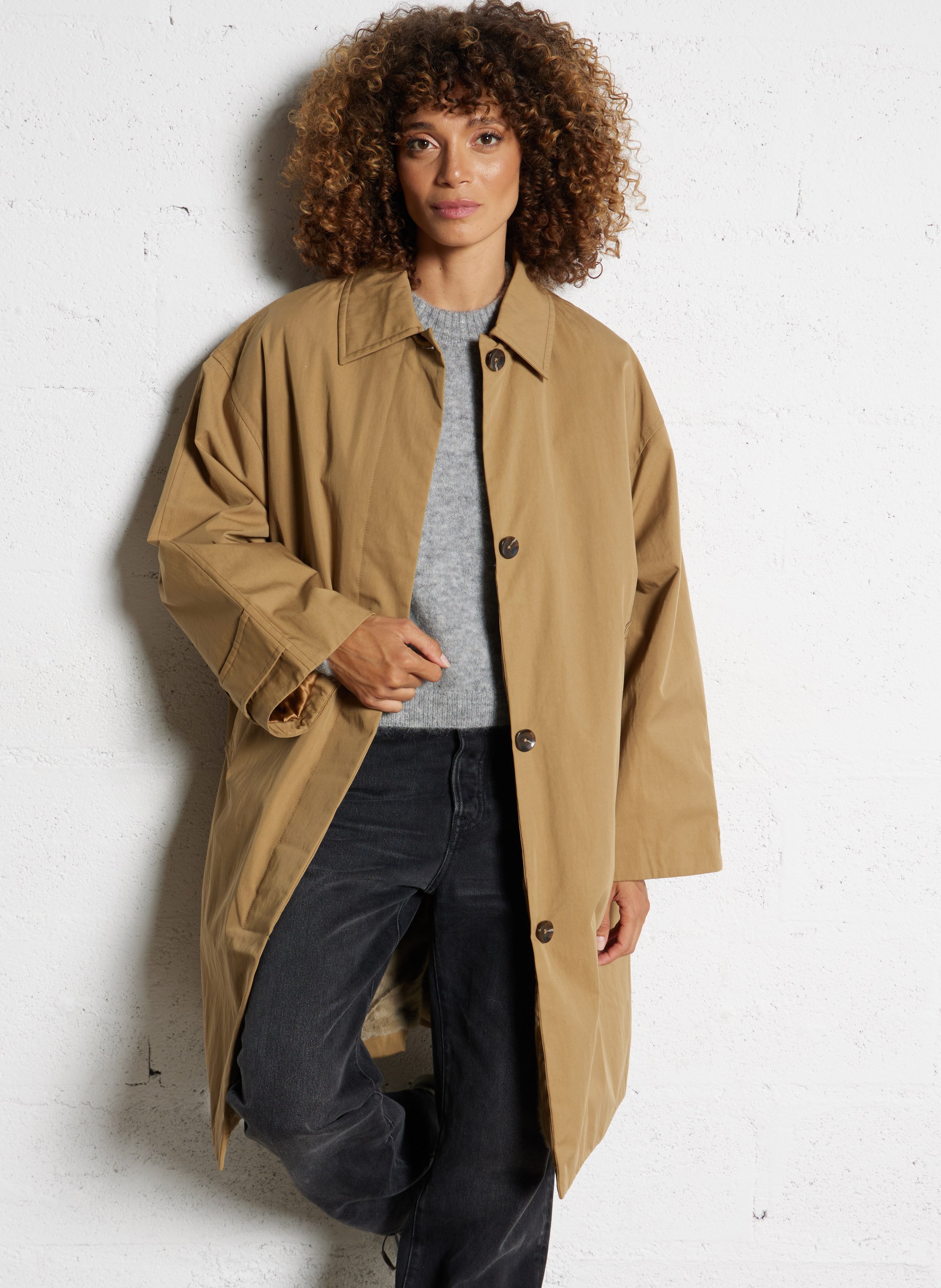 Oversized trenchcoat | katoenblend BELLEROSE Beige