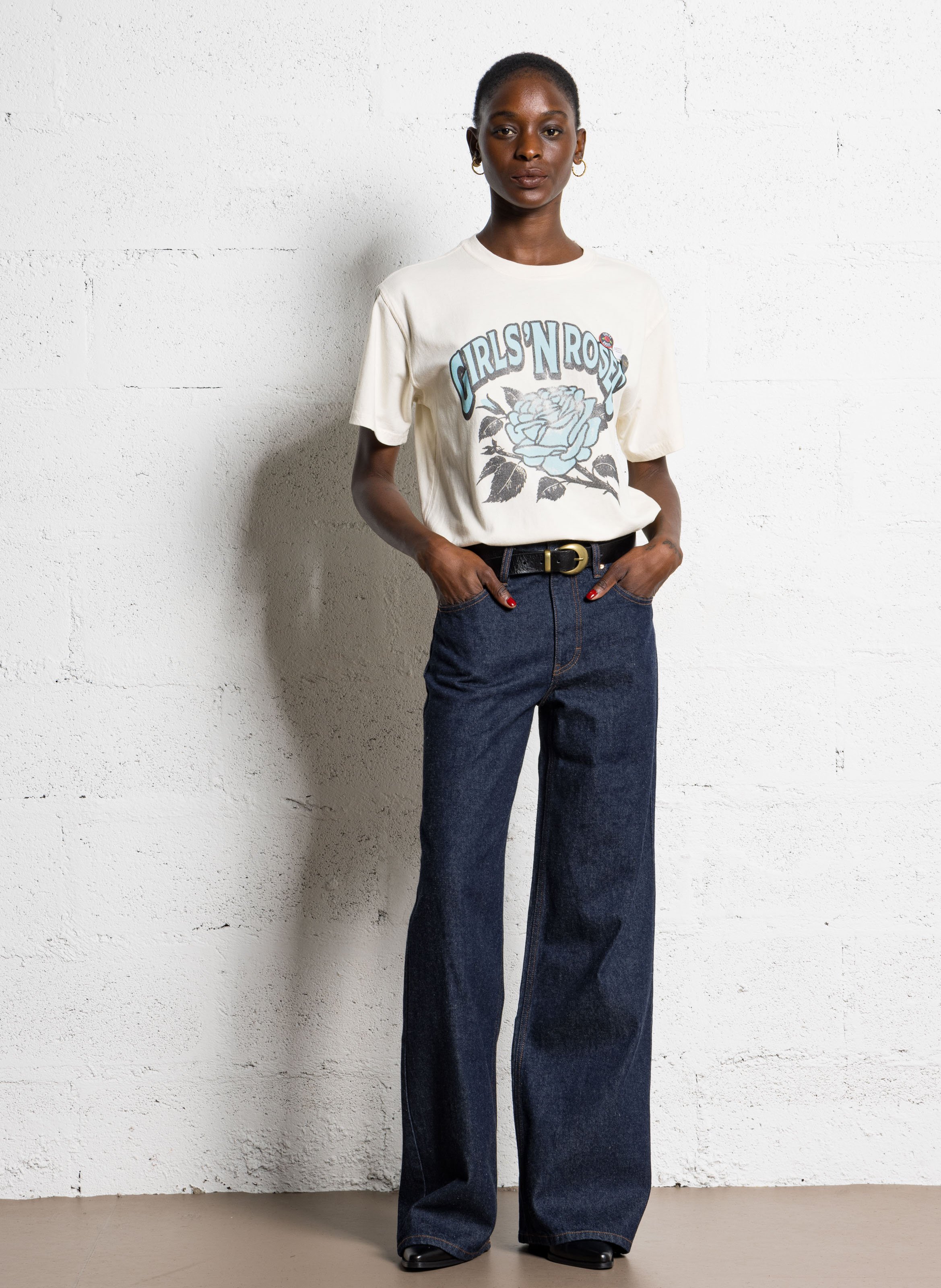 Jean large en coton LAB DIP Bleu