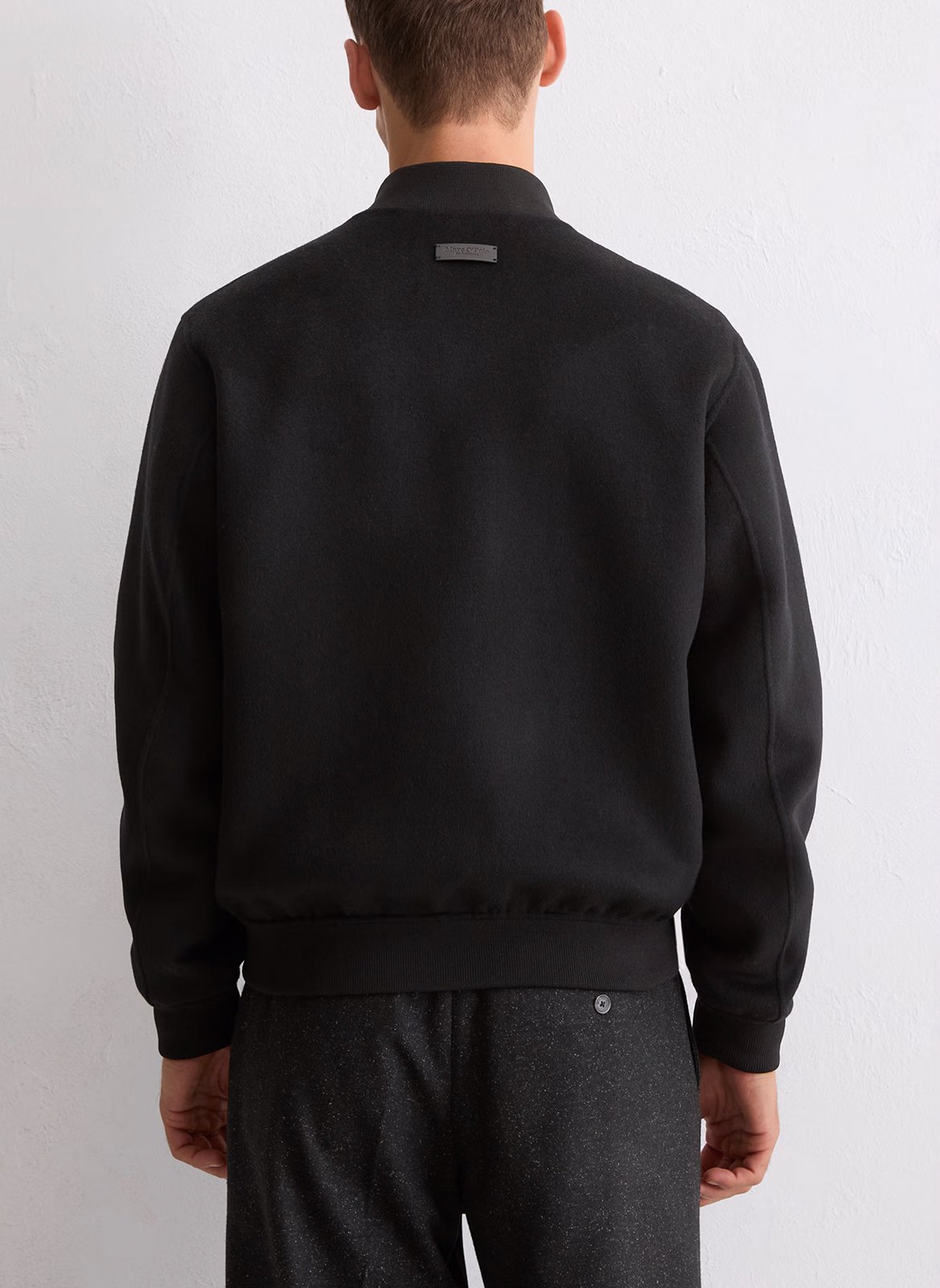 Veste droite zippée unie en laine mélangée MARC O'POLO Noir