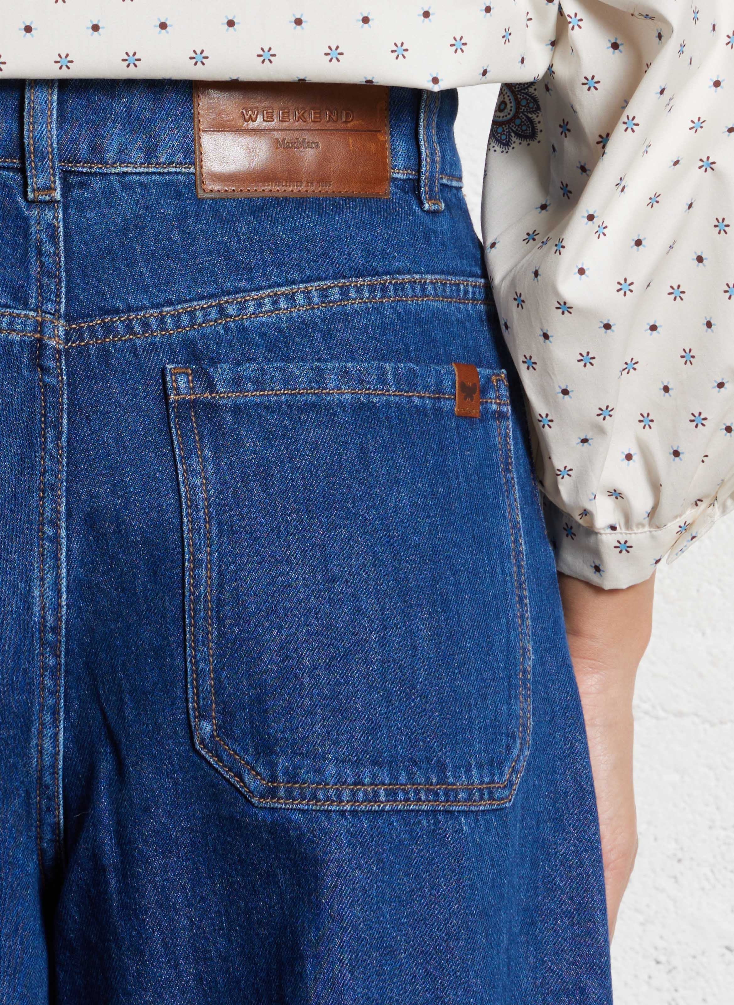 Jean flare taille haute en coton MAX MARA WEEK END Bleu