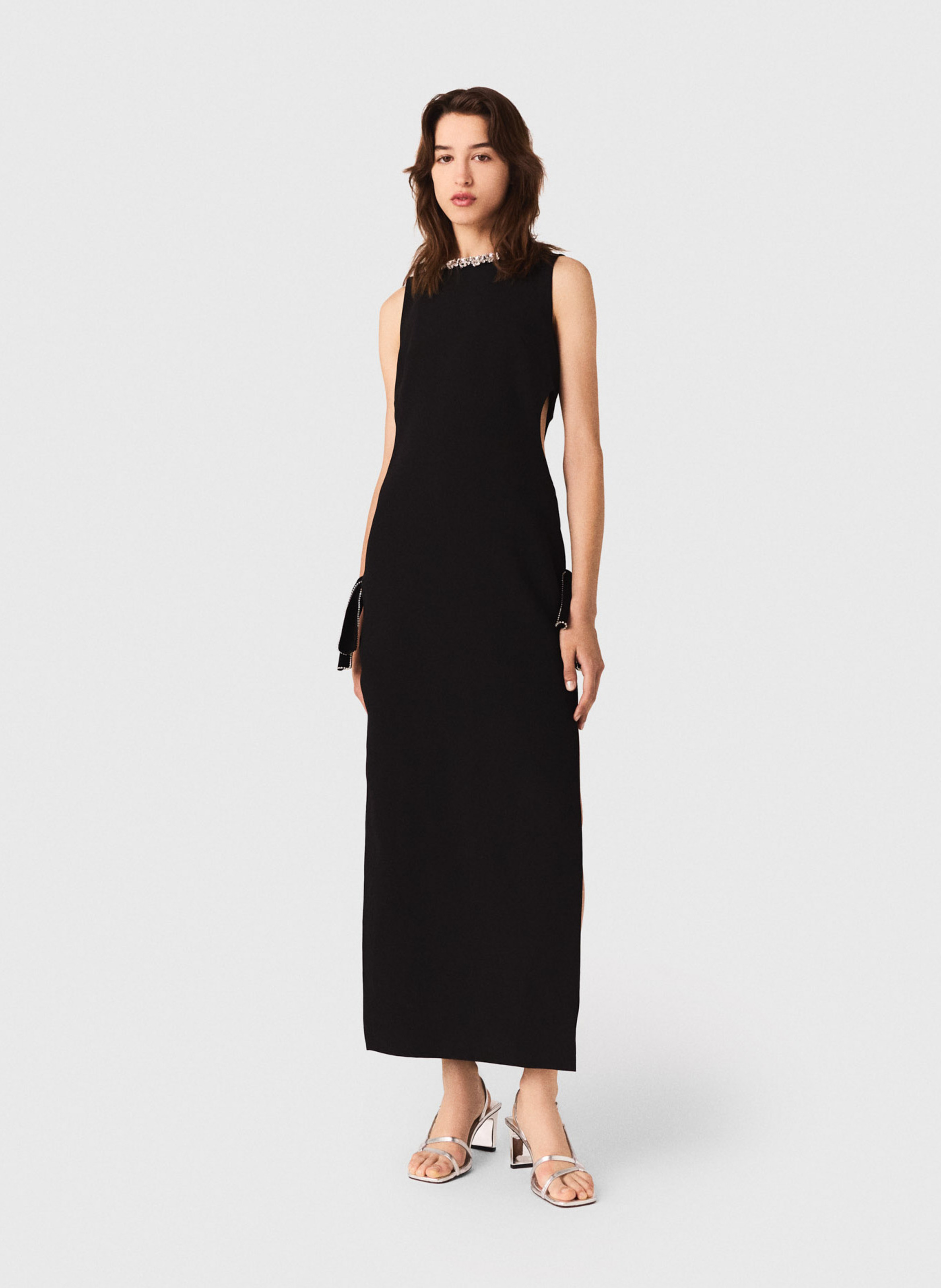 Lange jurk met ronde hals MAJE Black