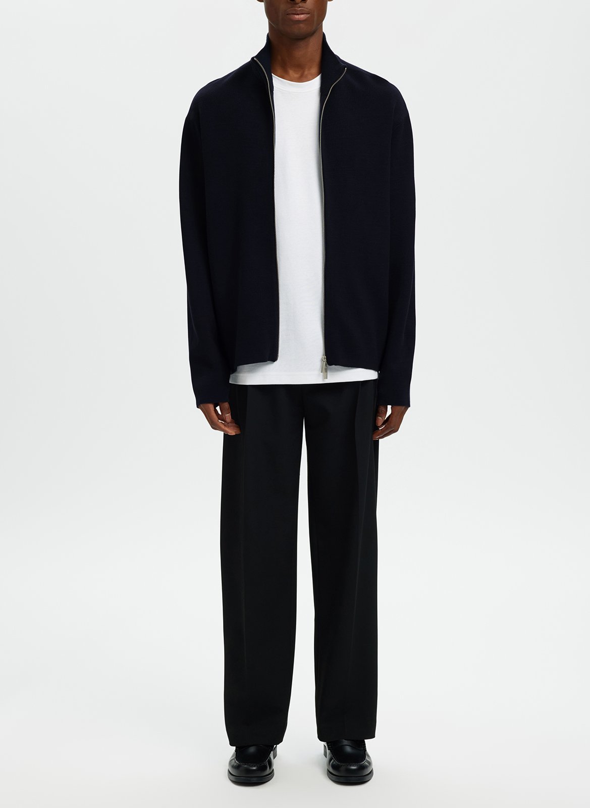 Gilet droit col montant  SELECTED Bleu