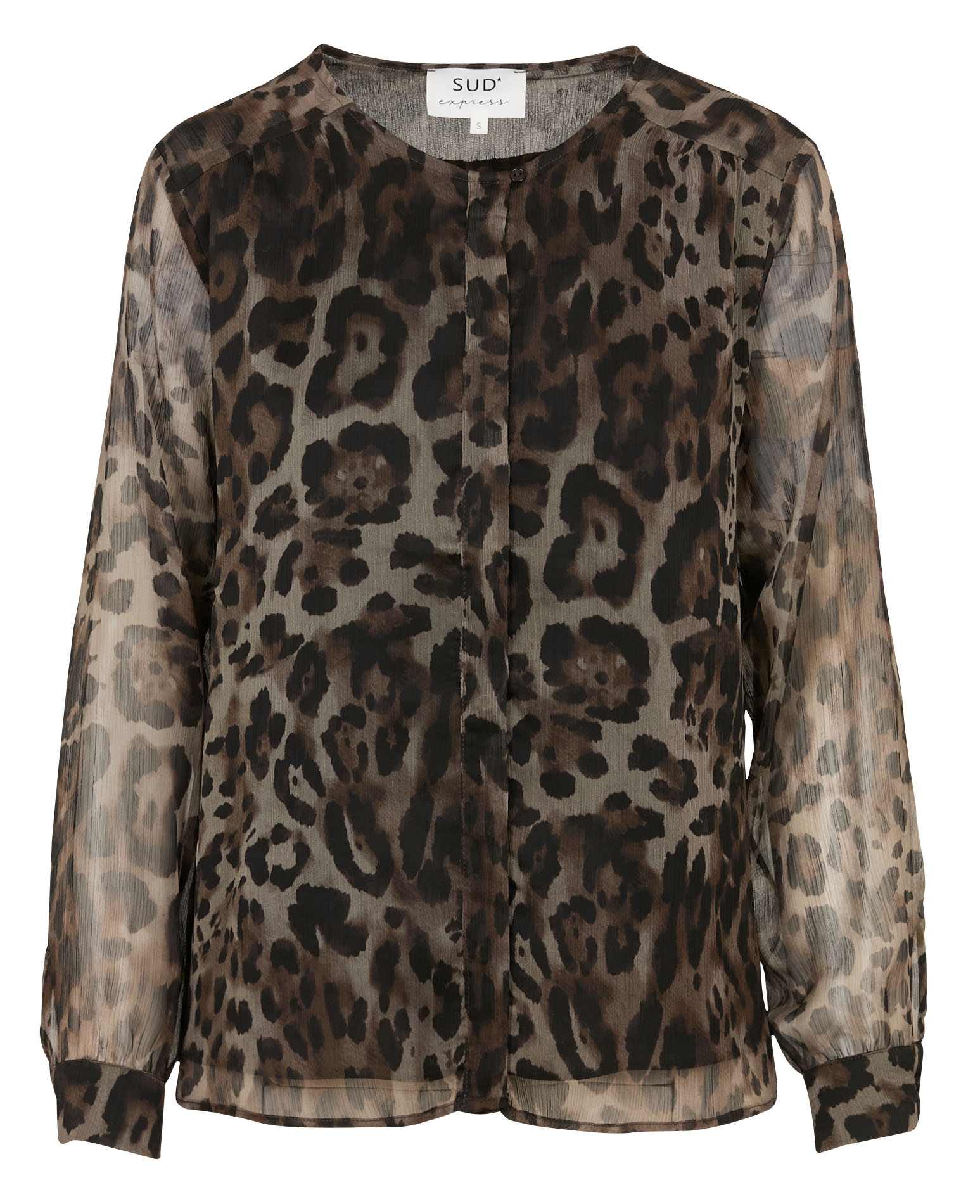 Blouse droite col rond léopard SUD EXPRESS Beige