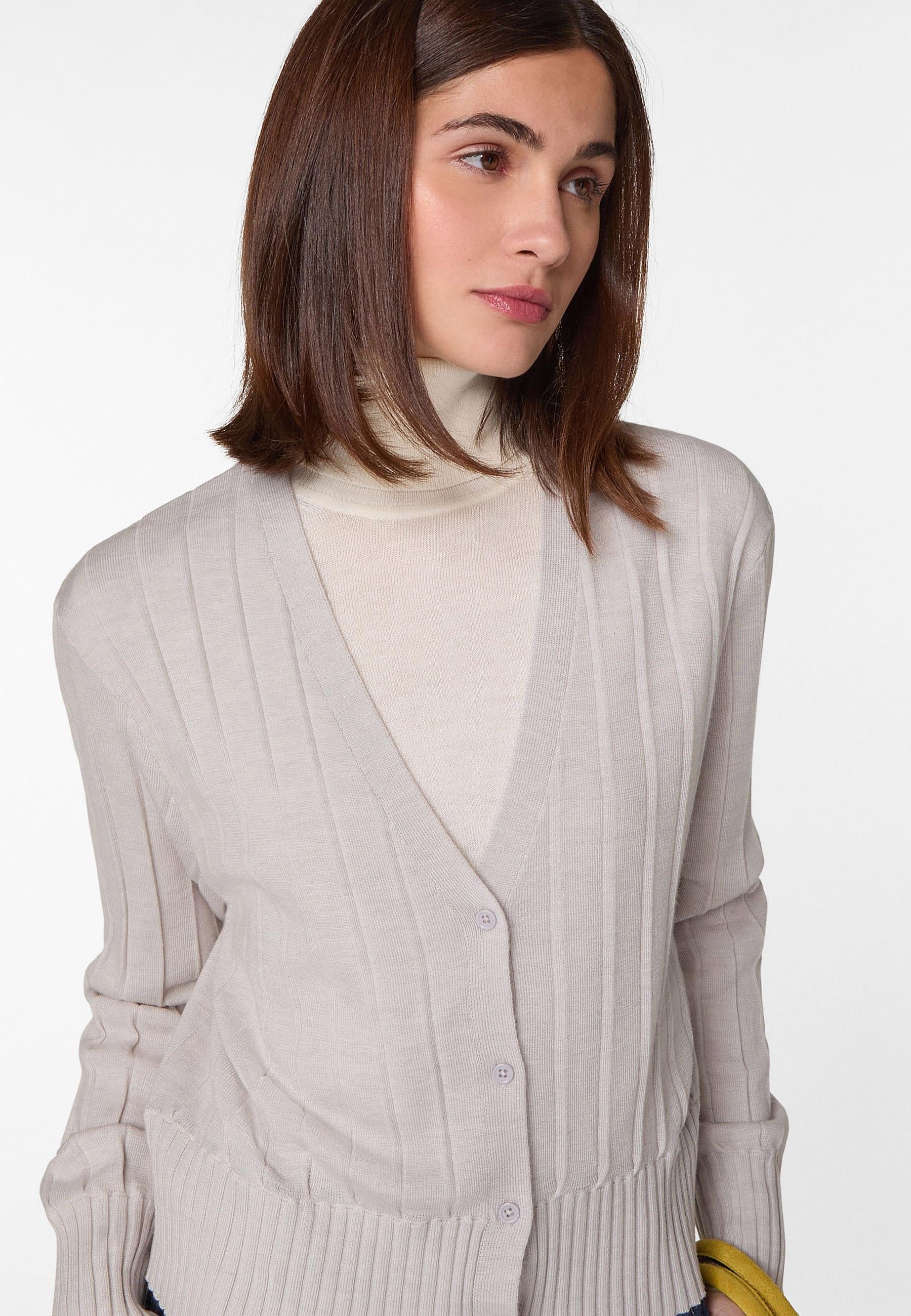 Bulgarie merino wool short cardigan RODIER White