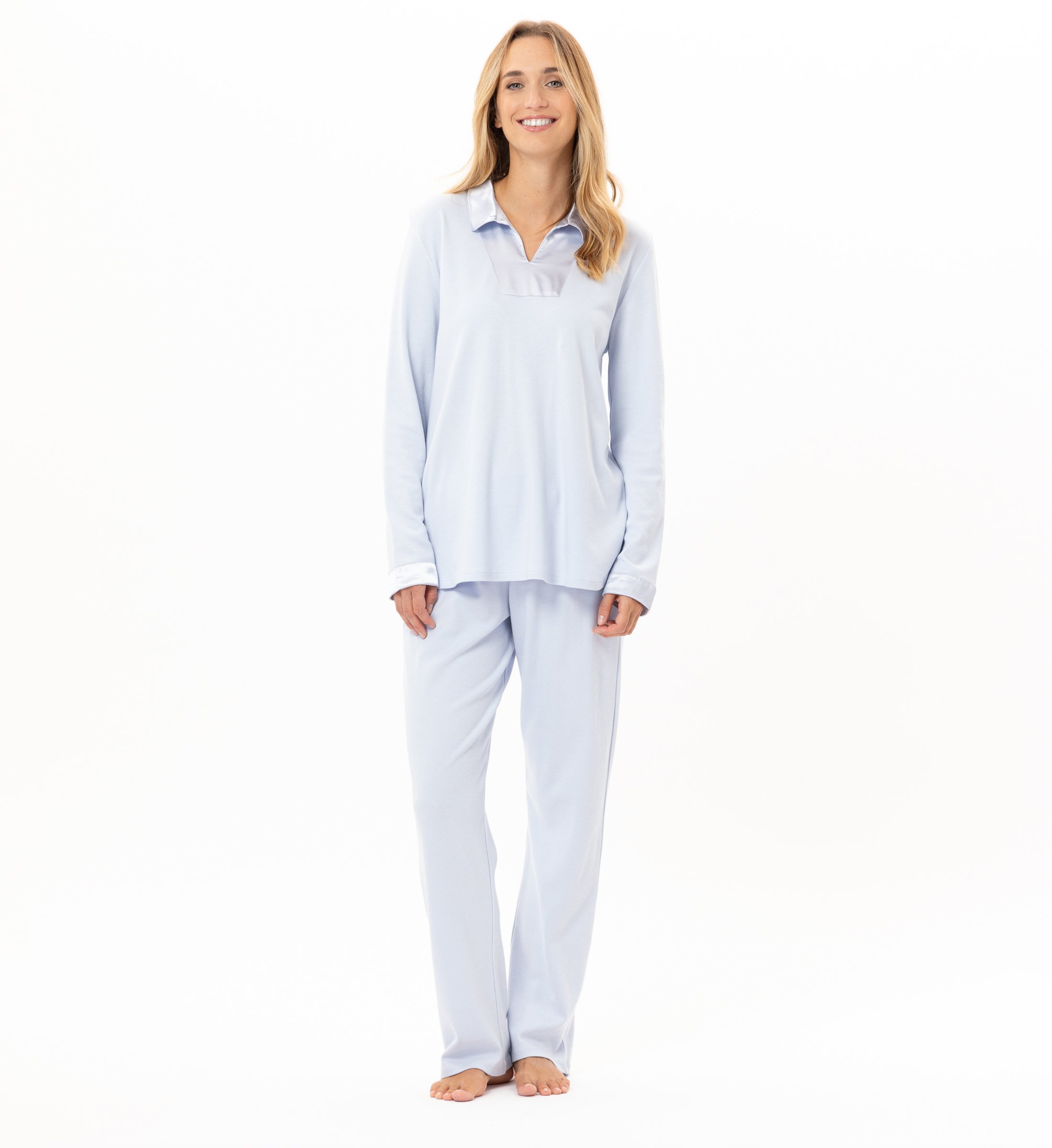 Cotton pajama top LE CHAT Blue