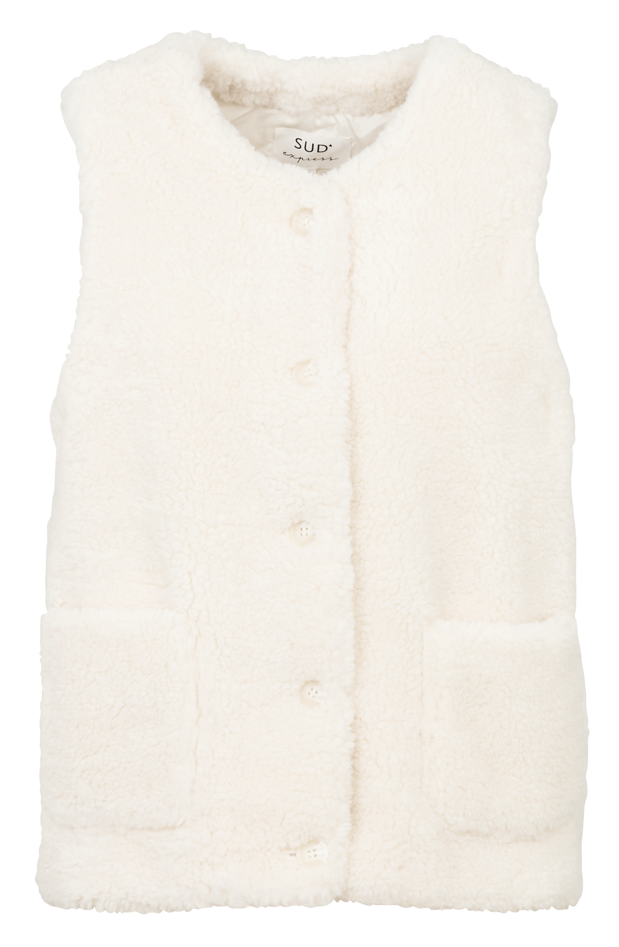 Jacke mit Rundhalsausschnitt und Pelzeffekt SUD EXPRESS Weiss