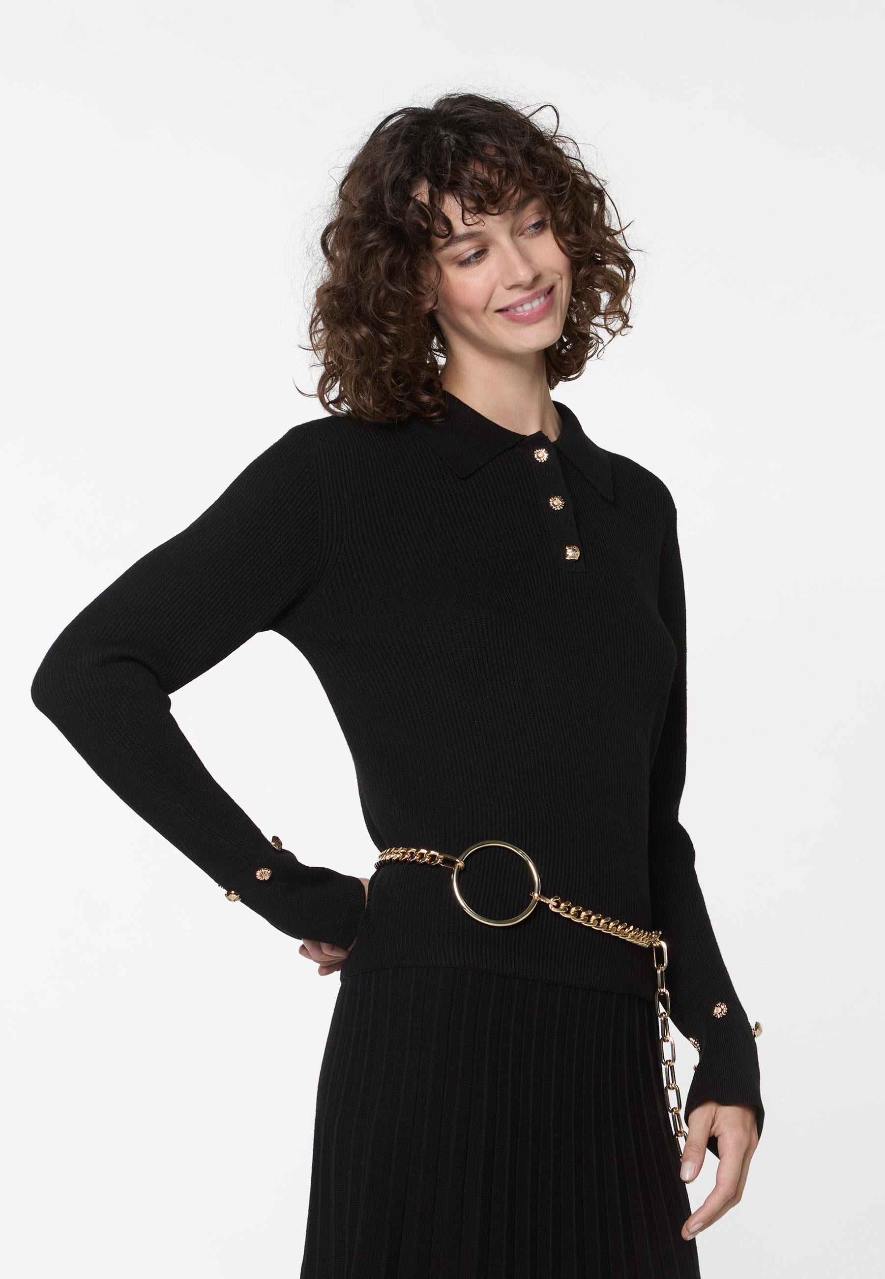 Ribbed polo RODIER Black