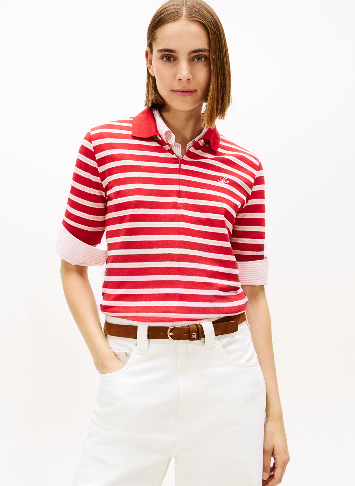 Straight Striped Polo TOMMY HILFIGER Red